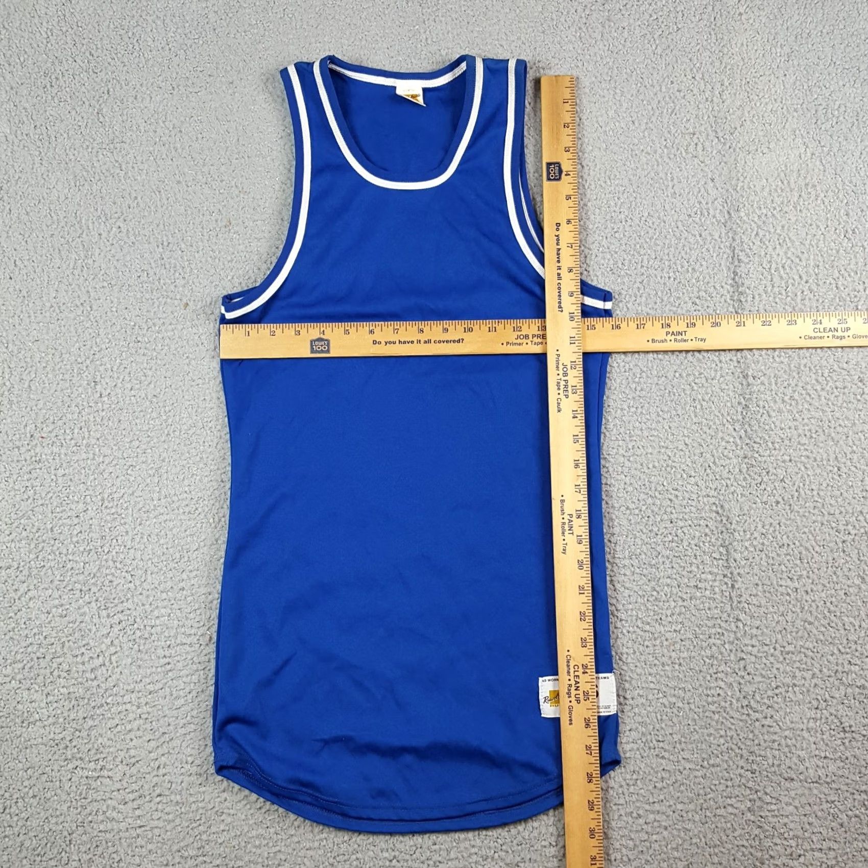 Russell Athletic VINTAGE Russell Basketball Jersey Mens XS Sleeveless T-Shirt Blue Embroidered Logo 80s 90s Retro Vintage Shirt Size US XS / EU 42 / 0 - 7 Thumbnail