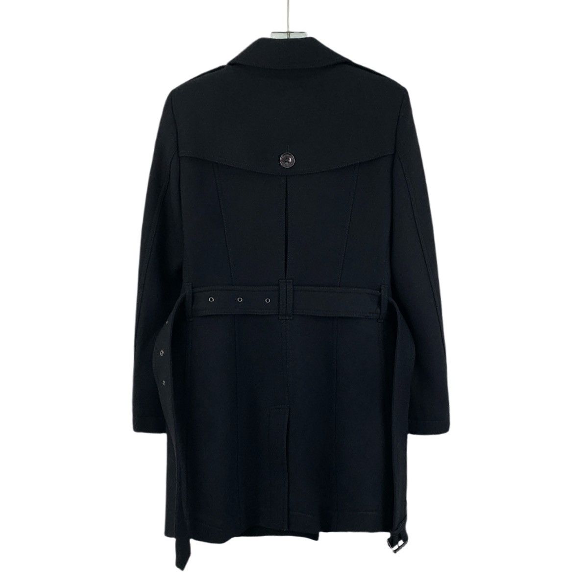 Burberry Burberry Bbr Black Wool Double Breasted Belted Section Coat Size S / US 4 / IT 40 - 2 Thumbnail