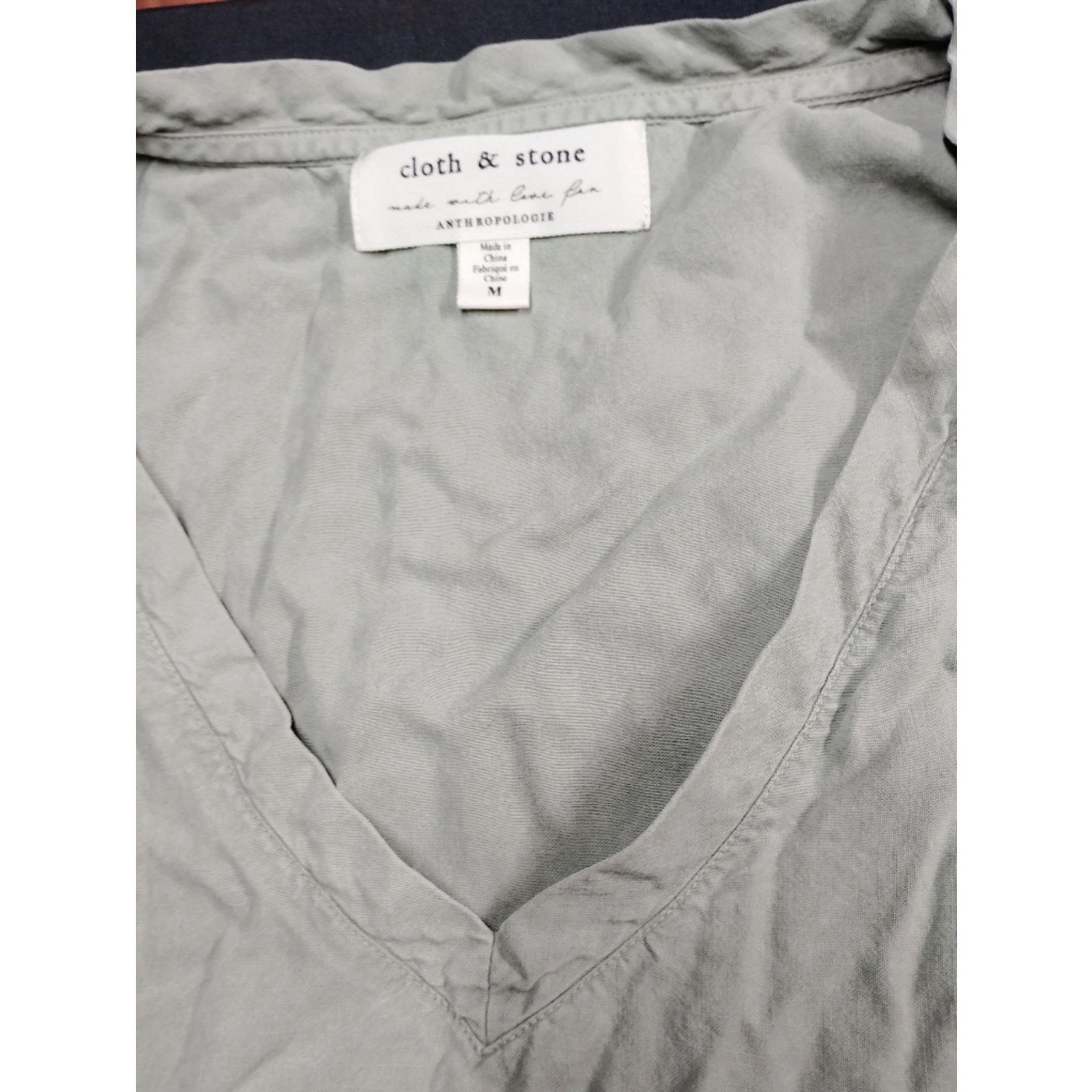 Anthropologie Anthropologie Cloth & Stone Light Olive Gray Tie-Waist Dress Size M / US 6-8 / IT 42-44 - 3 Thumbnail