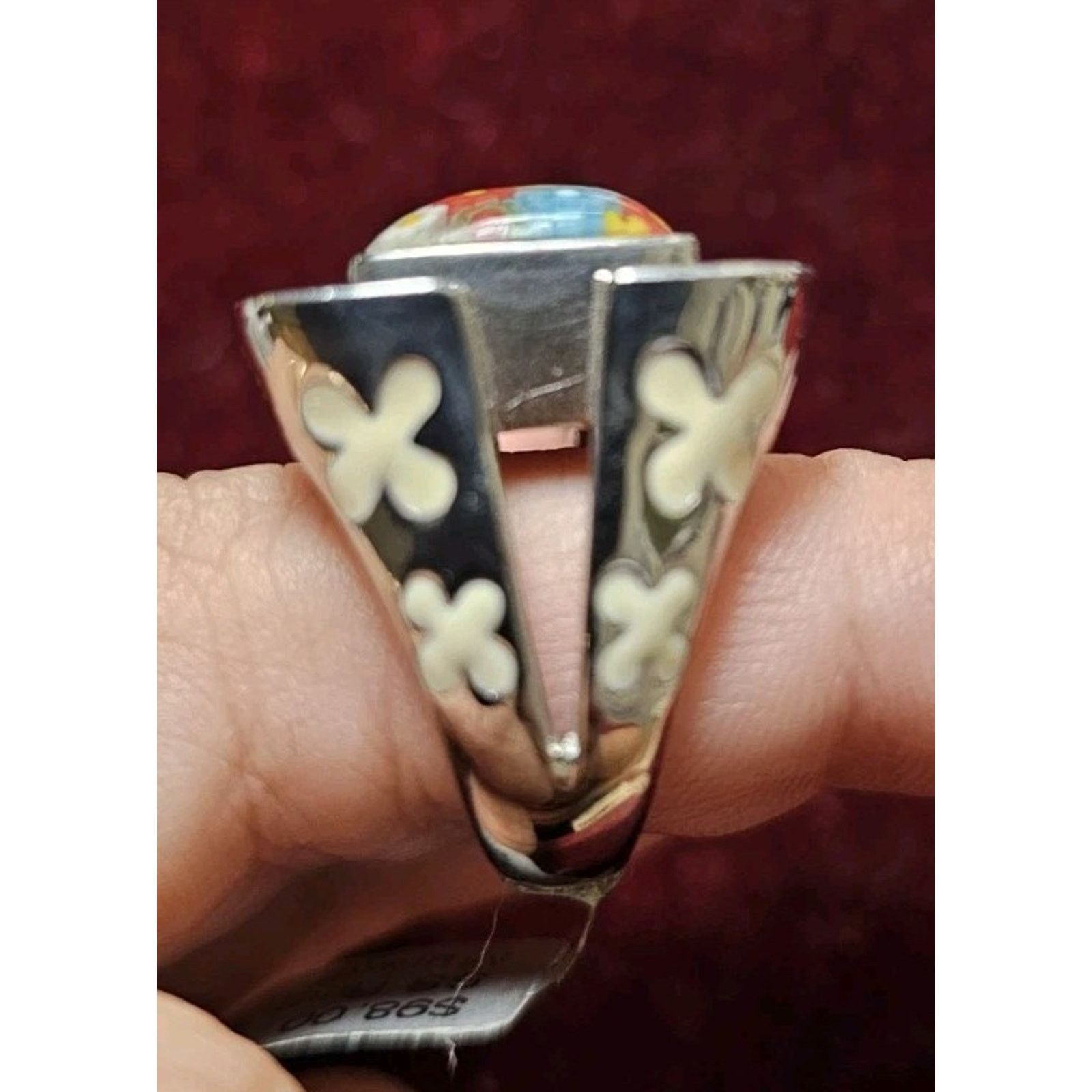 Murano Stainless Steel Murano Enamel Ring Size ONE SIZE - 4 Thumbnail