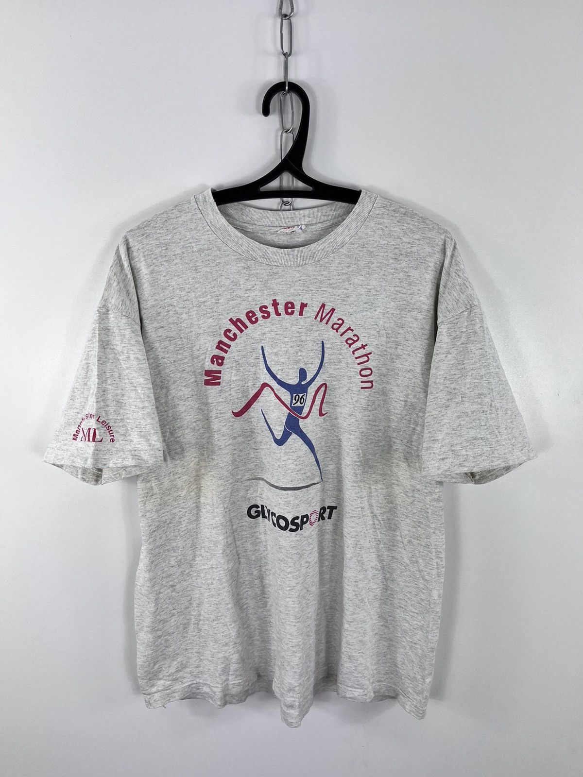 Vintage Vtg Manchester Marathon 1996 Glycosport T-Shirt Rare Sz XL Size US XL / EU 56 / 4 - 1 Thumbnail