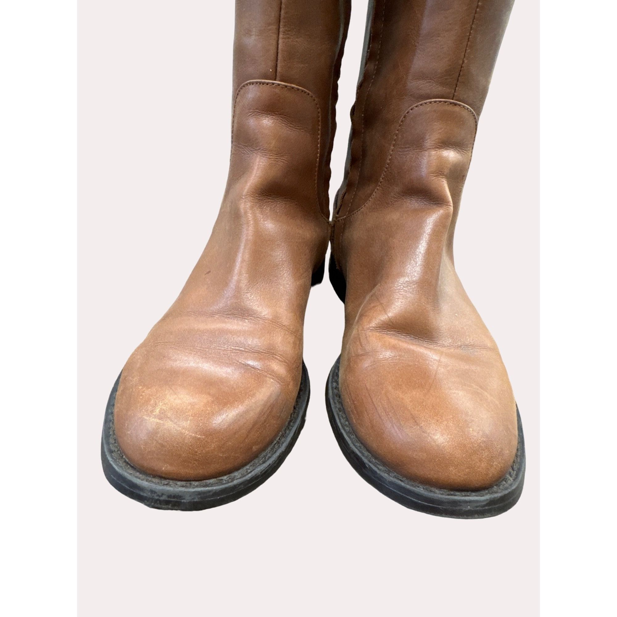 Vintage Halogen Ken Brown women’s brown leather knee boots equestria Size US 5.5 / IT 35.5 - 8 Thumbnail