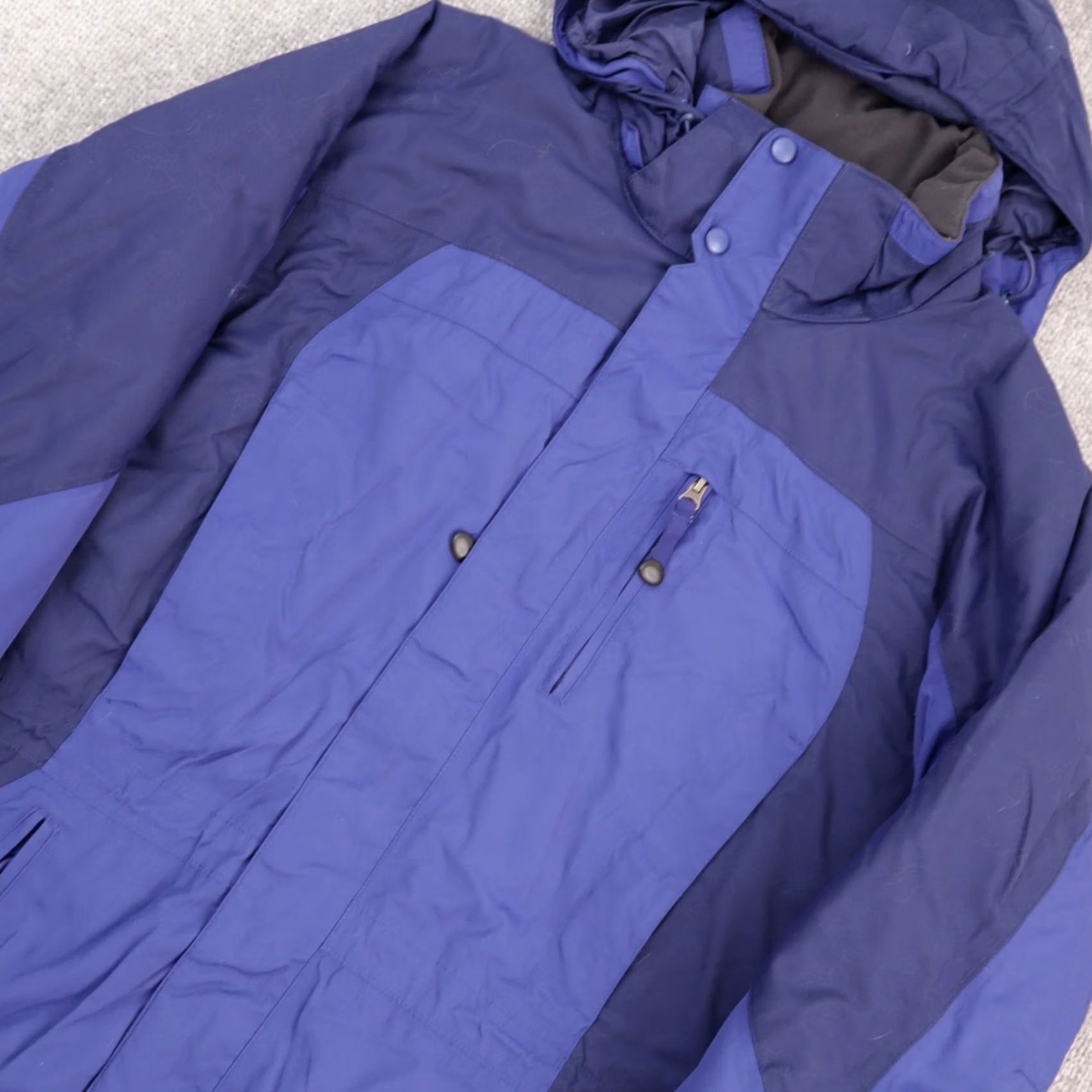 Vintage L.L. Bean Hooded Jacket Small Blue Solid Long Sleeve Zip Button Size US S / EU 44-46 / 1 - 6 Thumbnail
