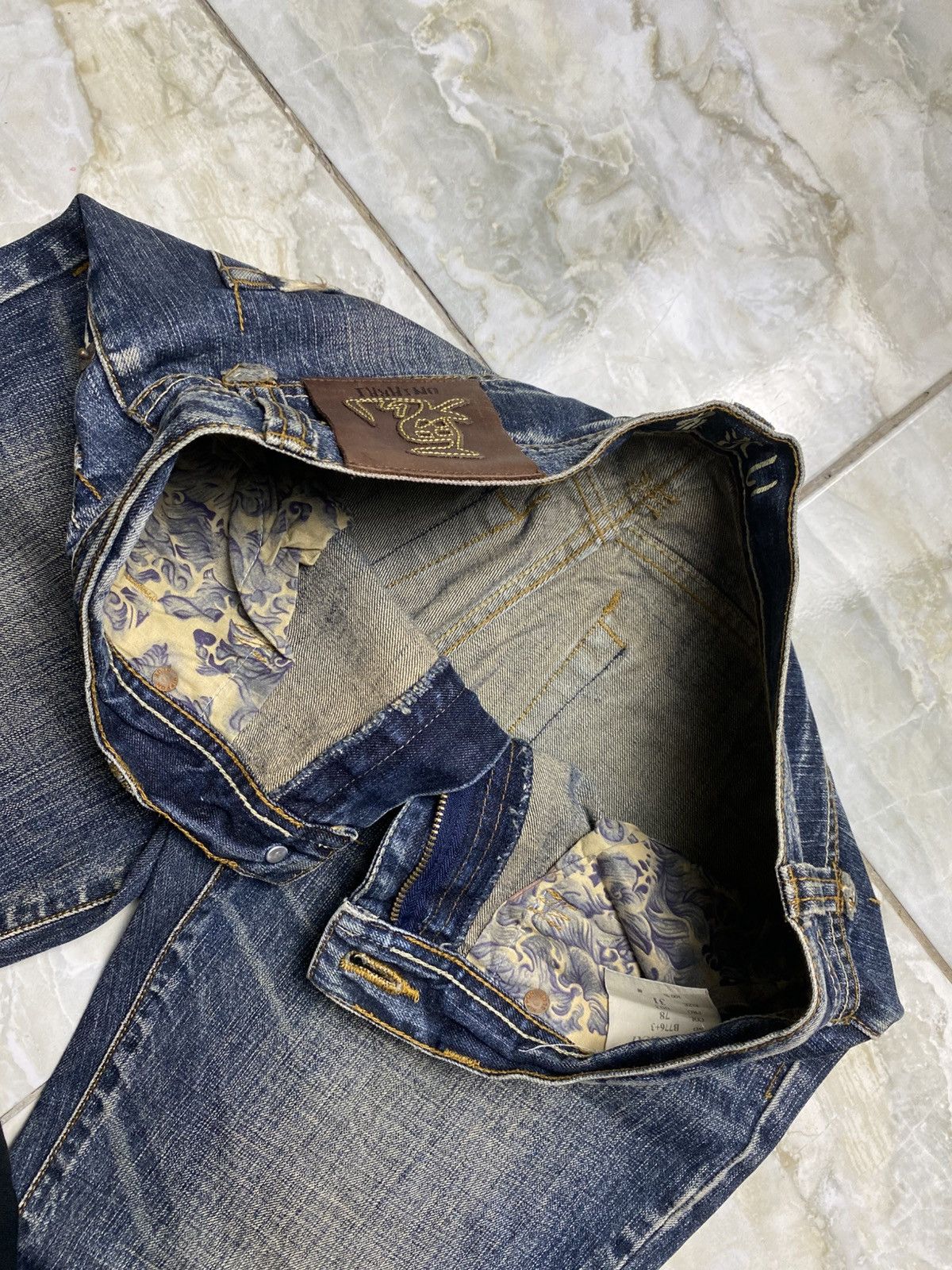 Japanese Brand Oniarai Devil@Satan Embroidered Jeans Size US 32 / EU 48 - 16 Thumbnail