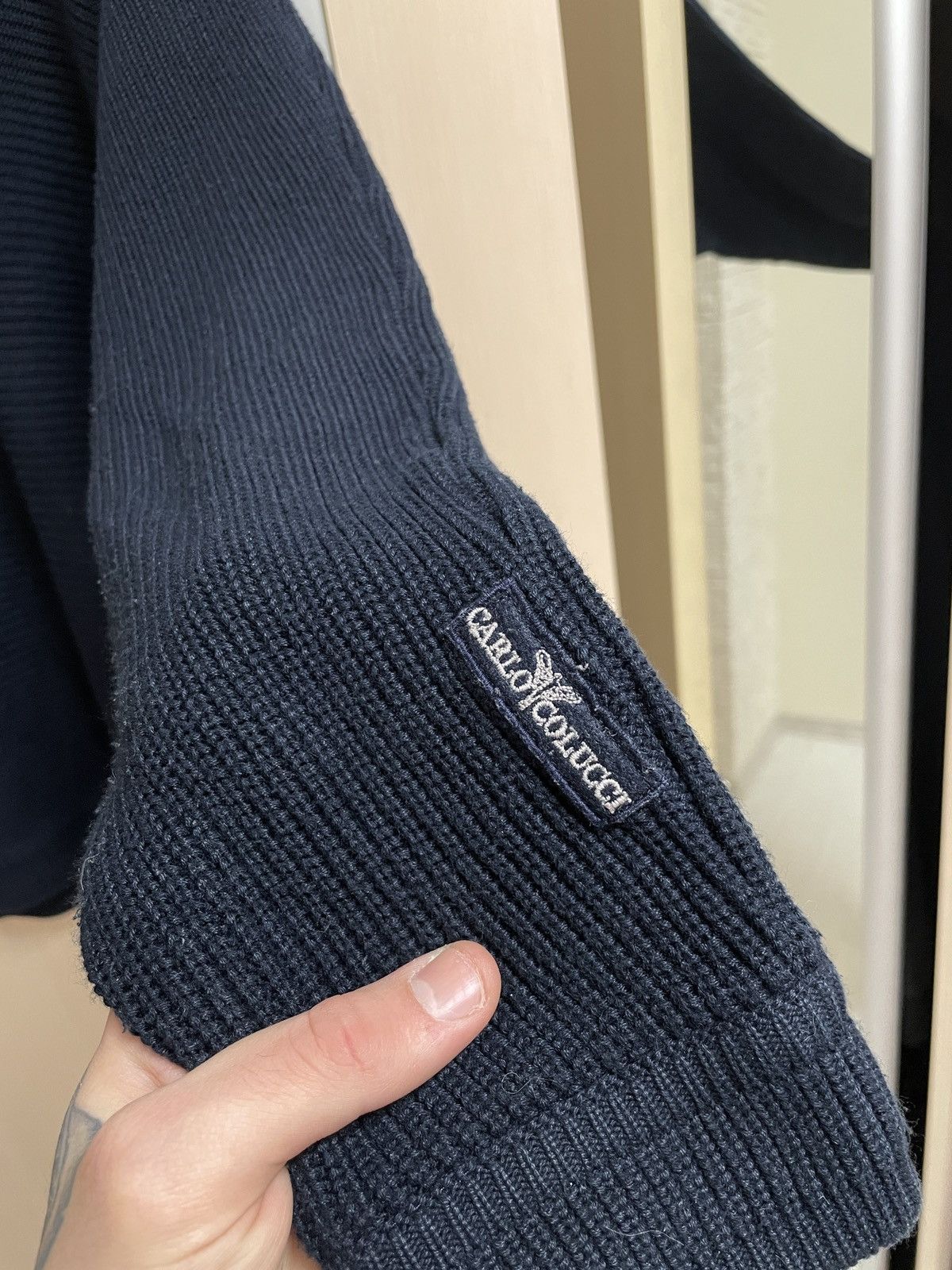 Carlo Colucci Vintage 90s Carlo Colucci Navy Blue Cotton Sweater Size XL Size US XL / EU 56 / 4 - 11 Thumbnail