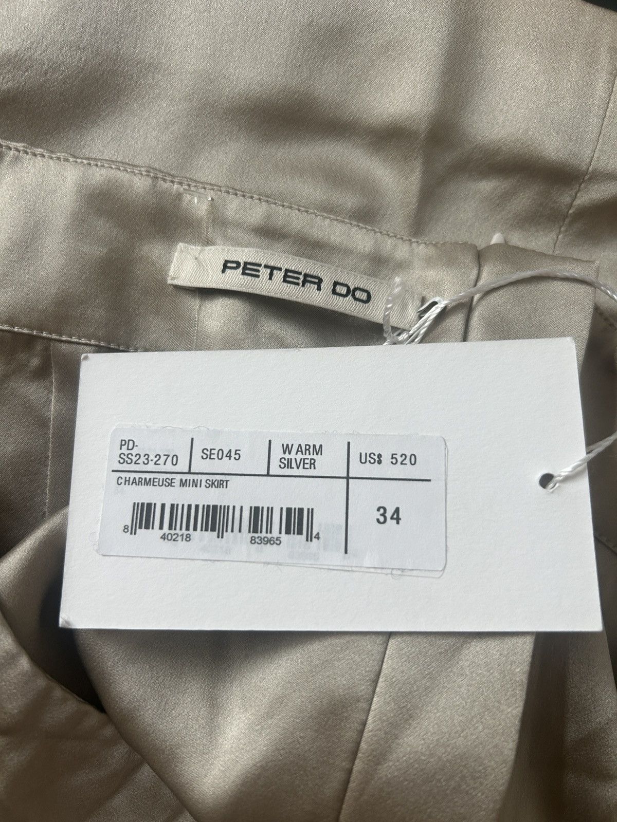 Peter Do NWT! Silk Satin Mini skirt Size 28" / US 6 / IT 42 - 5 Thumbnail