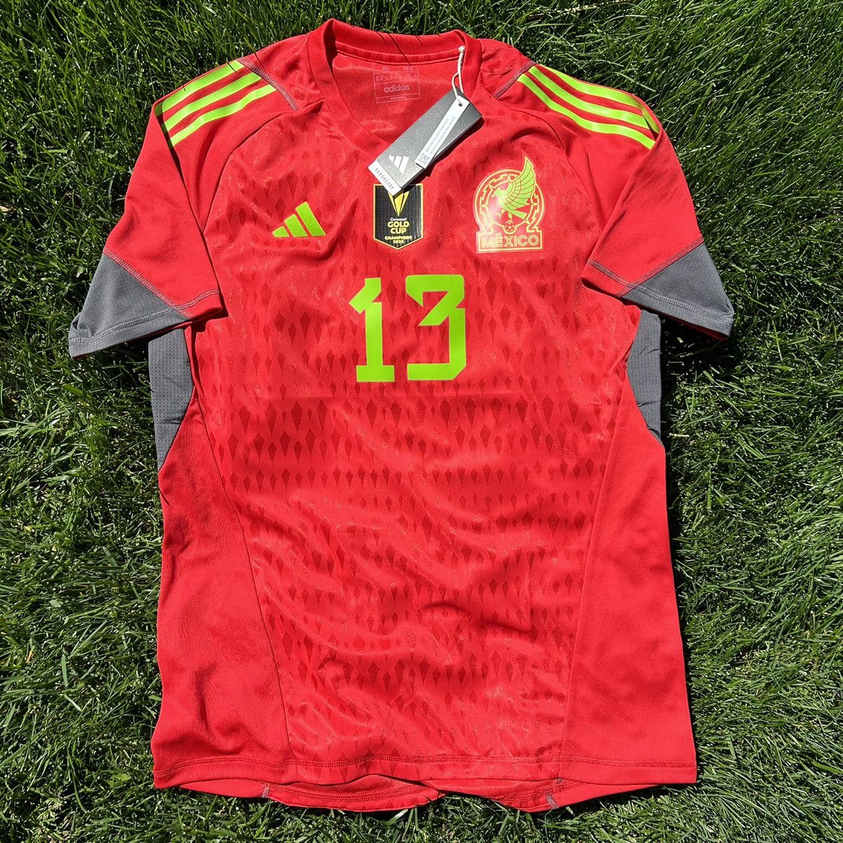 image of Adidas Mexico Memo Guillermo Ochoa 13 XL Player Issue Jersey in Red, Men's