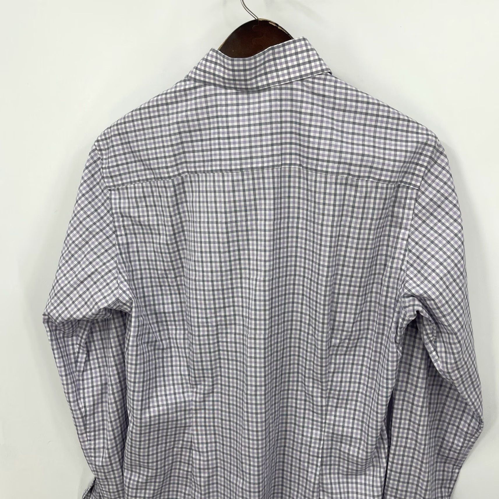 Eton VINTAGE Etón Men’s Slim Fit Plaid Shirt 38 Gray Long Sleeve Button-Up Business Casual Size US M / EU 48-50 / 2 - 3 Thumbnail