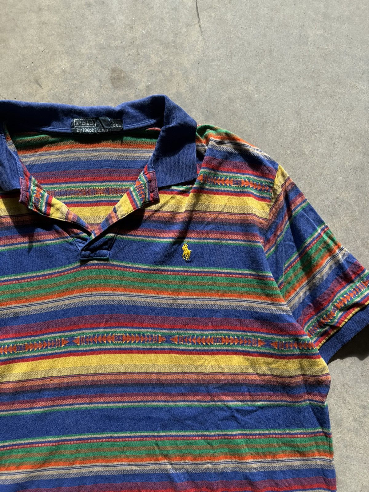Polo Ralph Lauren Vintage Polo Ralph Lauren Tribal Aztec Polo Size US XXL / EU 58 / 5 - 1 Thumbnail