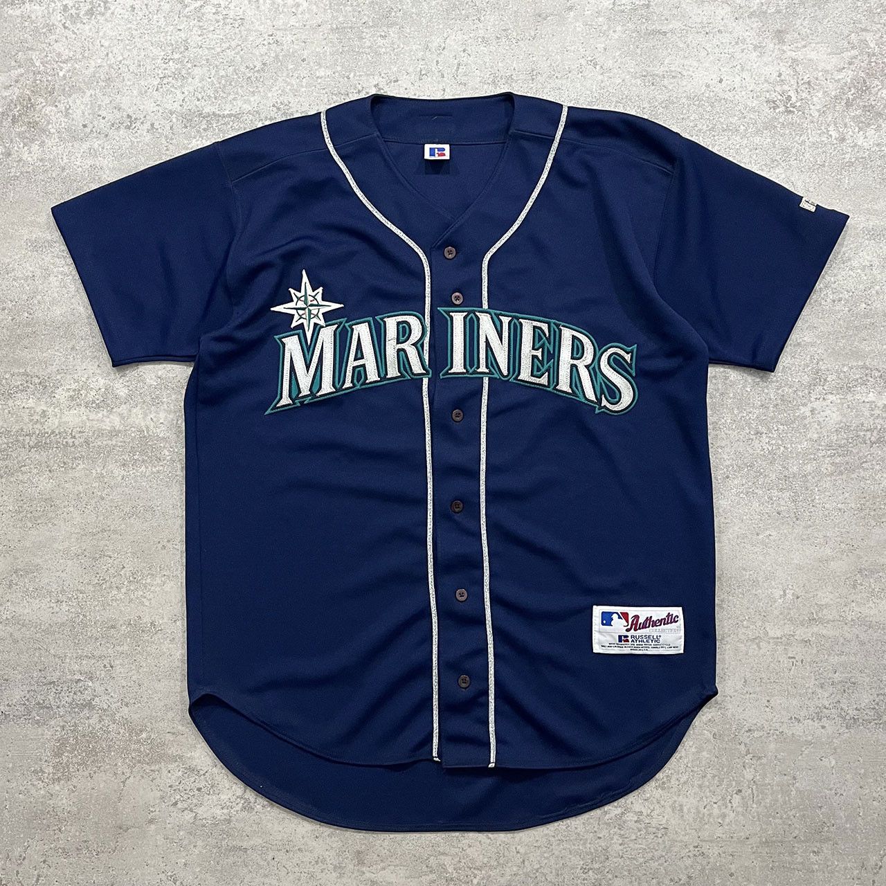 image of VTG 00S Mlb Seattle Mariners Russell Authentic Jersey in Blue, Men's (Size Medium)
