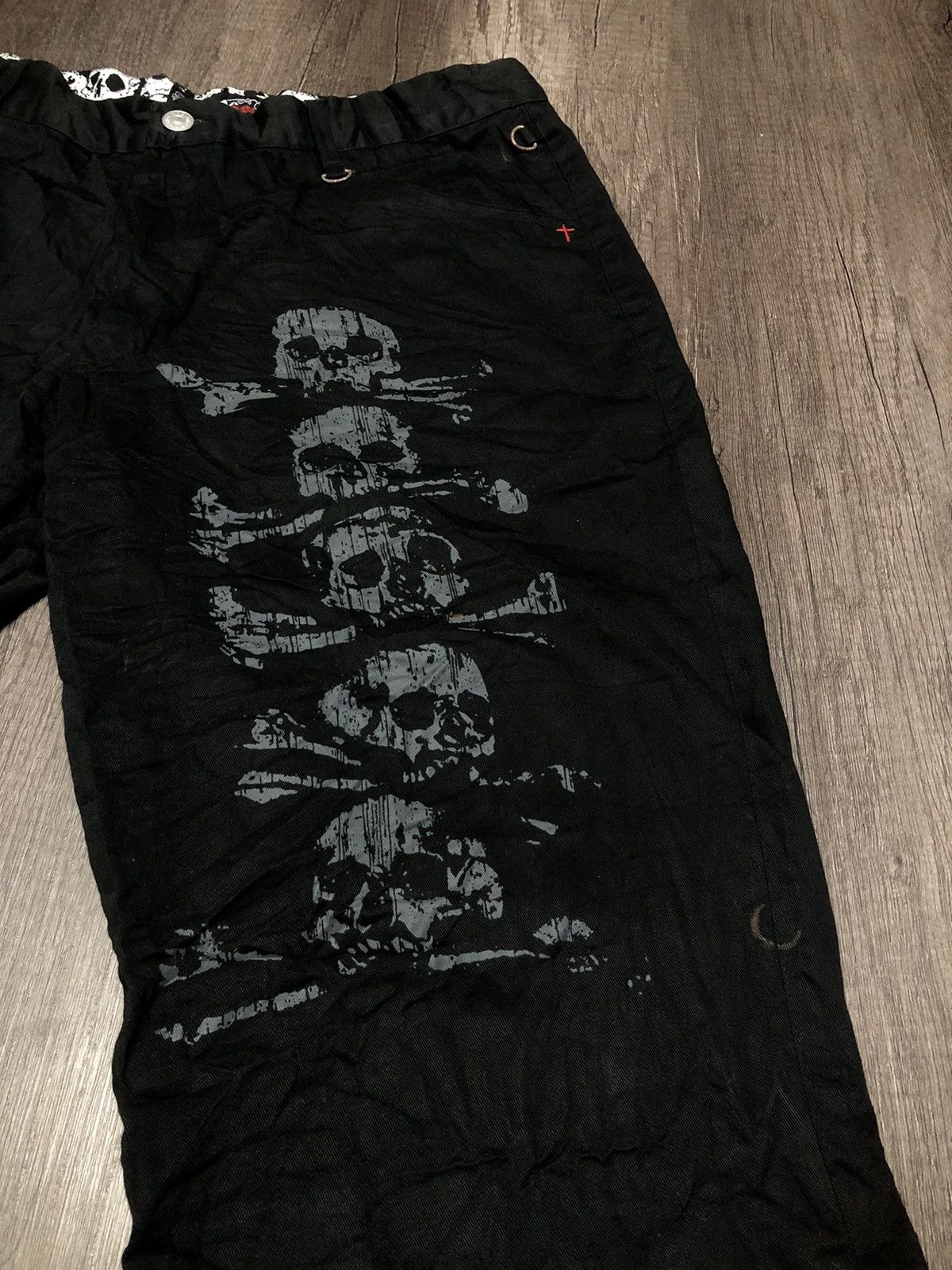 If Six Was Nine × Japanese Brand × Vintage MAD PUNKS SKULL DESIGN BONDAGE STYLE BOOTCUT PANT Size US 32 / EU 48 - 17 Thumbnail