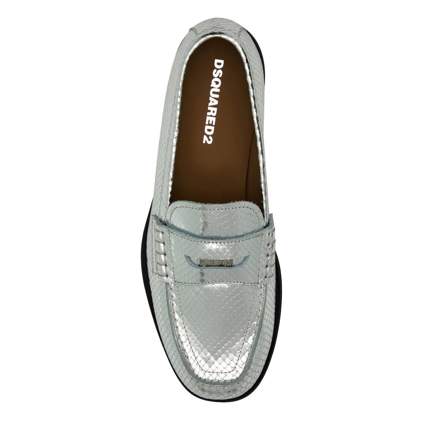 Dsquared2 DSQUARED Neoclassic Silver Leather Loafers New & Authentic ( Size US 6 / IT 36 - 4 Thumbnail