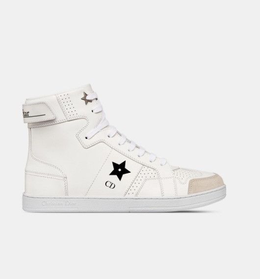 Dior o1w1db10924 Star High-Top Sneaker in White Size US 6 / IT 36 - 1 Thumbnail