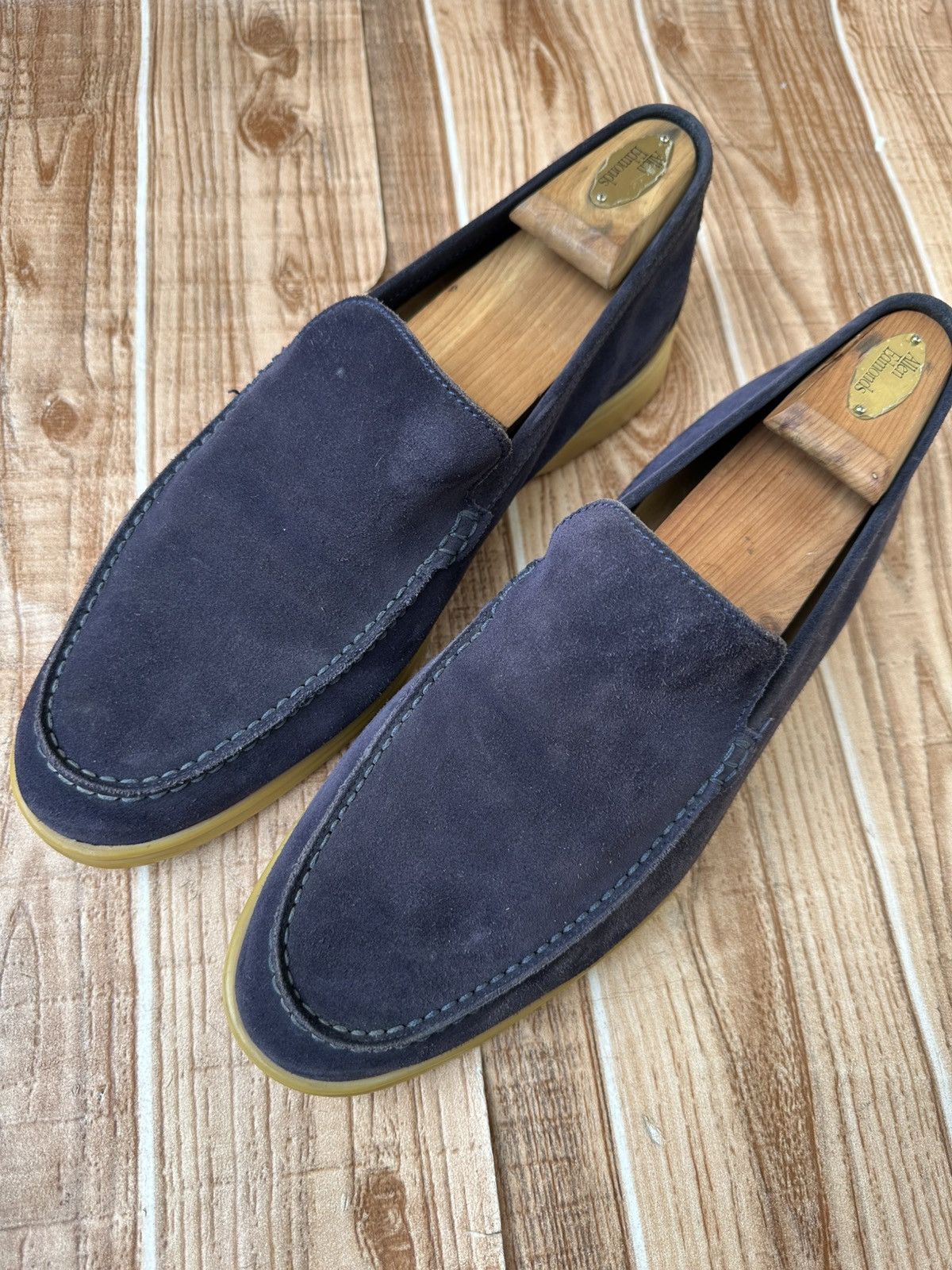 Loro Piana Loro Piana Summer Walk Blue Suede Loafer Flats Size US 11 / EU 44 - 4 Thumbnail