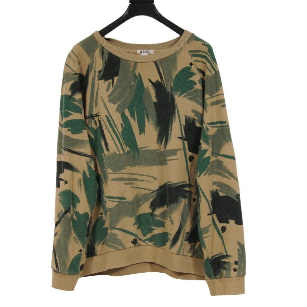 Acne Studios Brian Print Sweater Brown Green Size US XS / EU 42 / 0 - 1 Thumbnail