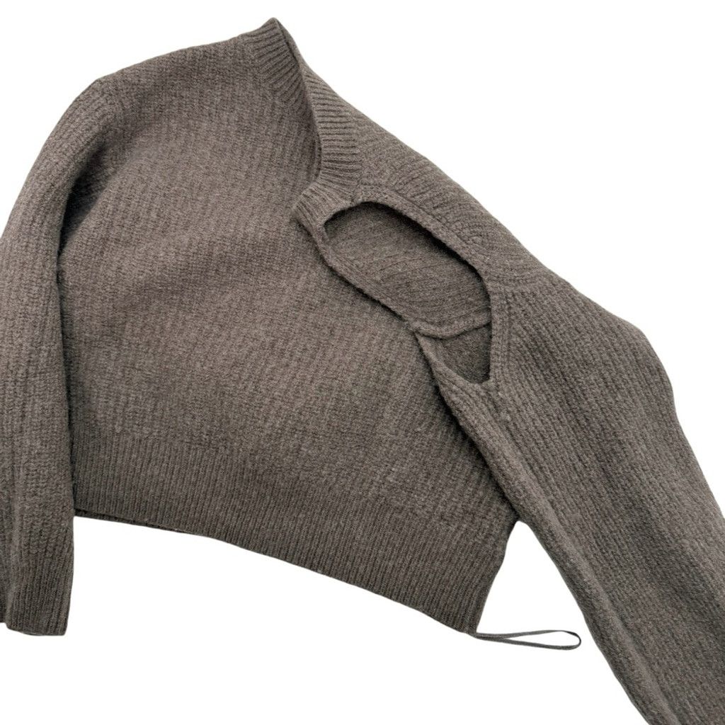 ASTR The Label ASTR THE LABEL Women Mud/Brown Cold Shoulder Wool Sweater M Size M / US 6-8 / IT 42-44 - 3 Thumbnail