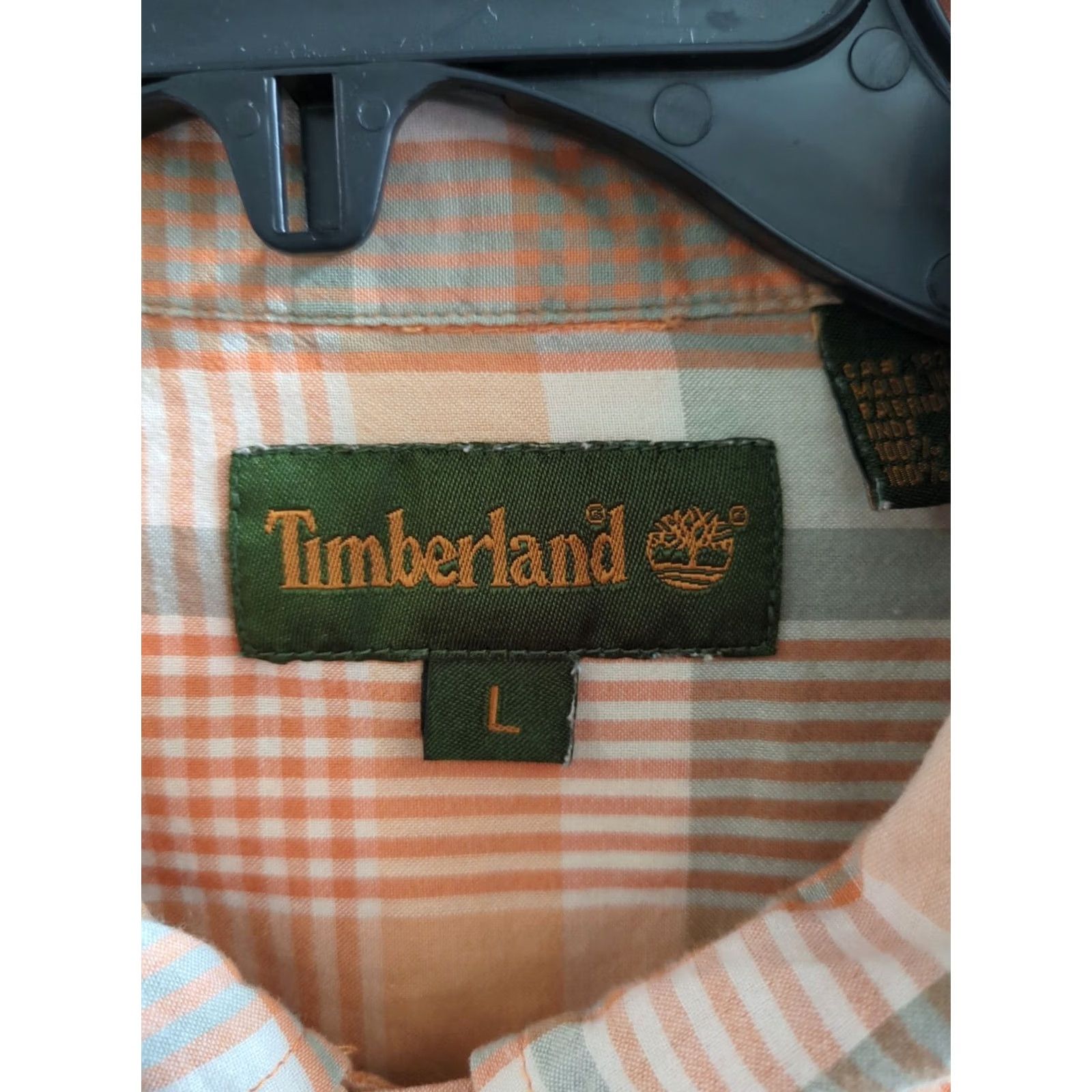 Timberland Timberland Button-Up Shirt Men’s L Orange Short Sleeve Plaid Casual Shirt Size US L / EU 52-54 / 3 - 3 Thumbnail