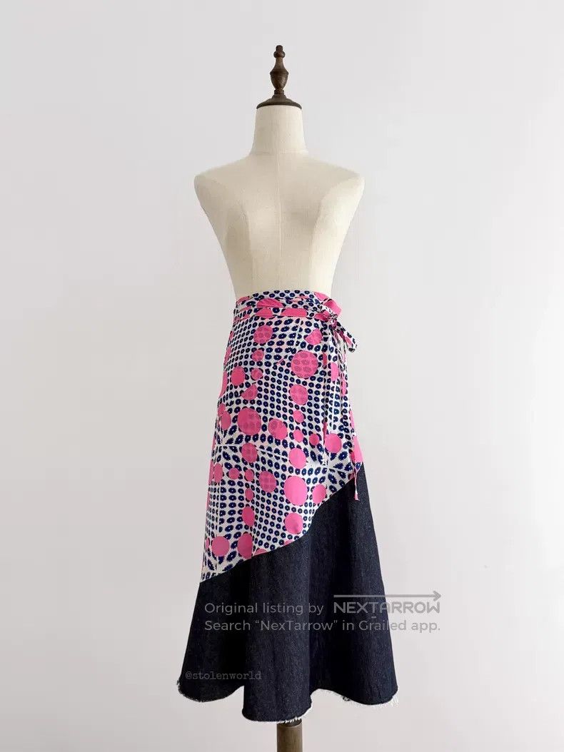 Comme des Garcons Comme Des Garcons size F Polka Dot Patchwork Wrap Skirt Size 23" - 3 Thumbnail
