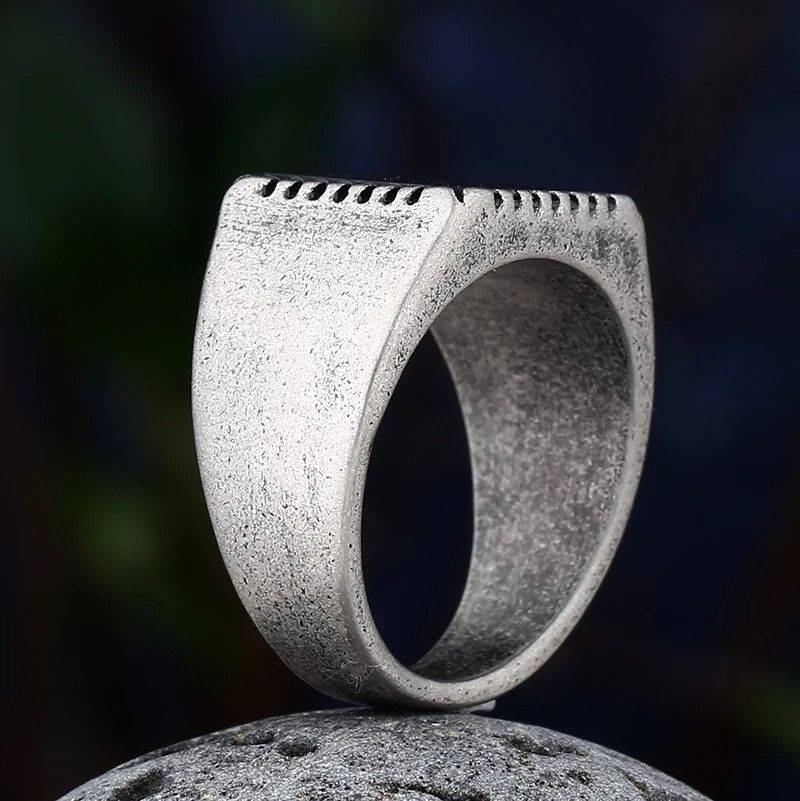 Jewelry Black Square Stone Ring Size ONE SIZE - 4 Thumbnail
