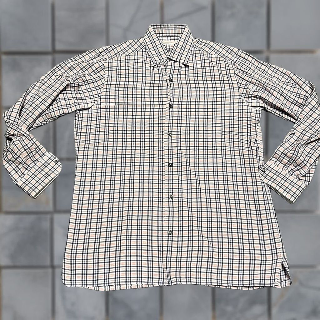 Ermenegildo Zegna Ermenegildo Zegna Shirt Mens Medium Pink Plaid Button Up Long Sleeve Dress Size 40R - 1 Thumbnail