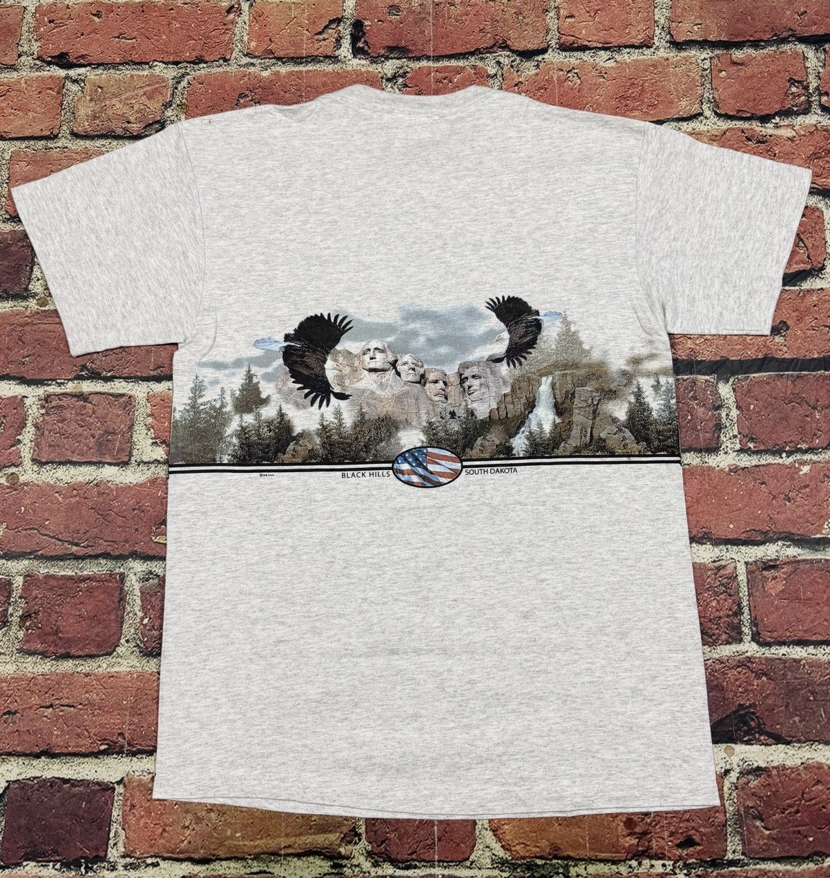 Vintage 90s Mount Rushmore Black Hills South Dakota Wrap Around Tee Size US M / EU 48-50 / 2 - 2 Thumbnail