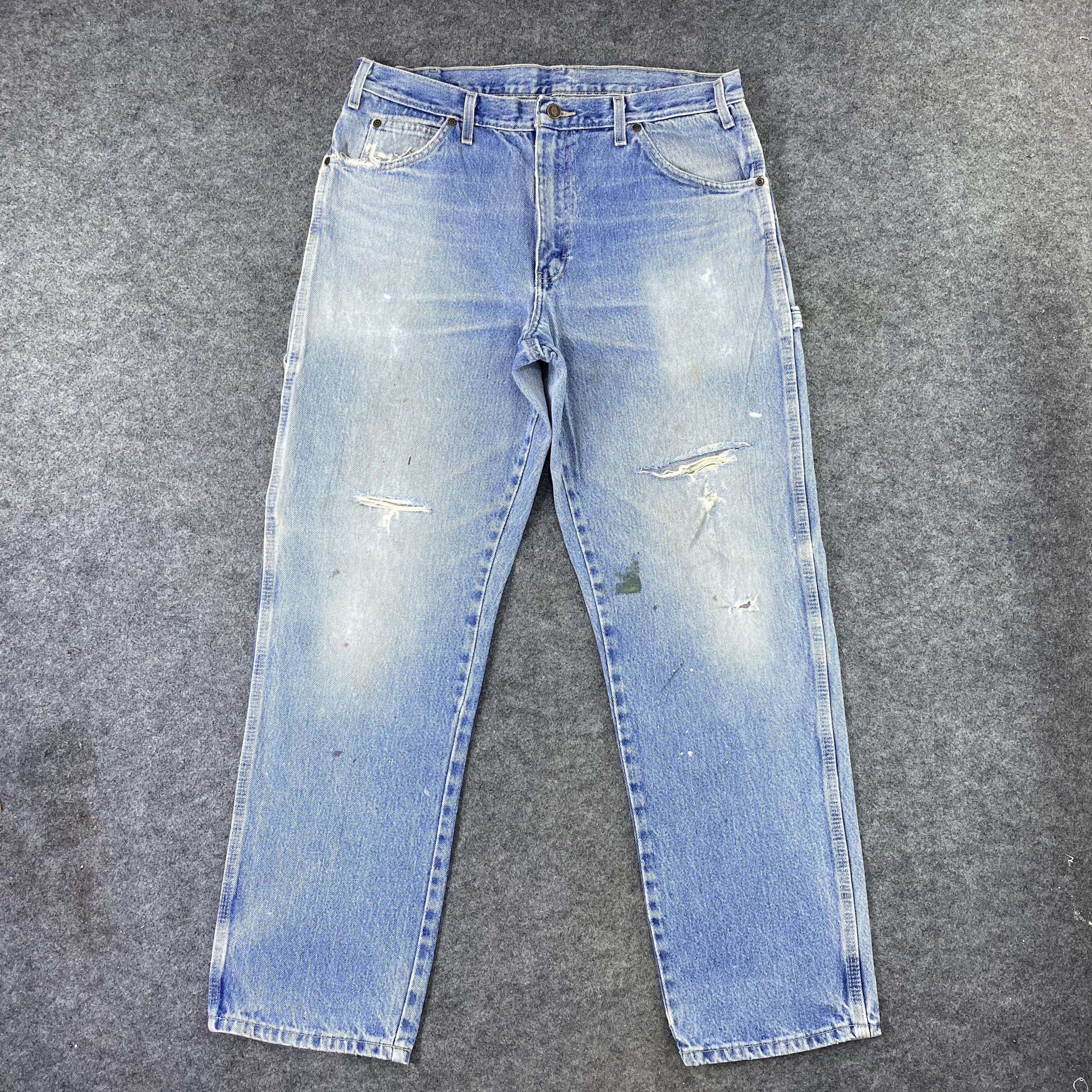 Dickies × Vintage Vintage Dickies Distres blue Wash relaxed fit jeans-J1148 Size US 36 / EU 52 - 1 Thumbnail