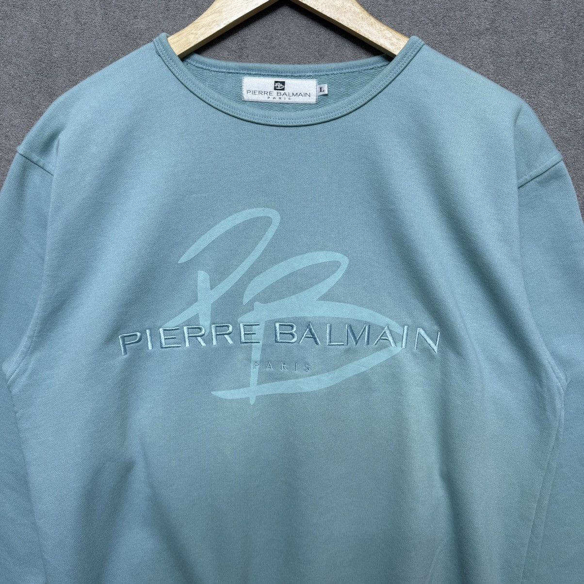 Balmain Pierre Balmain Embroidered Baby Blue Spell Out Logo Size US L / EU 52-54 / 3 - 2 Thumbnail