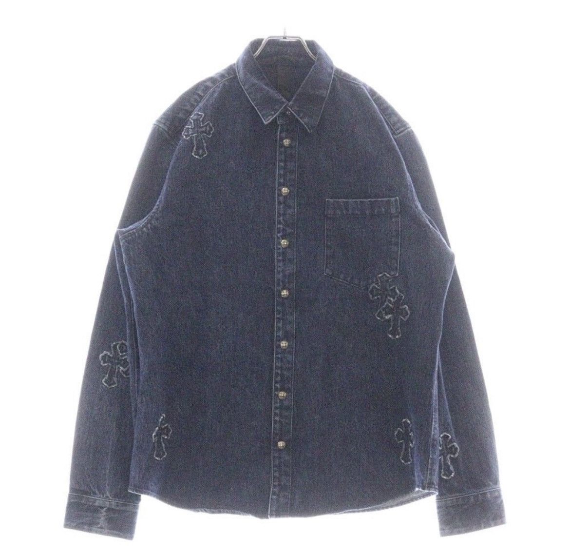 Chrome Hearts Chrome Hearts Looseend Denim Cross Patch Shirt Size US XL / EU 56 / 4 - 1 Thumbnail