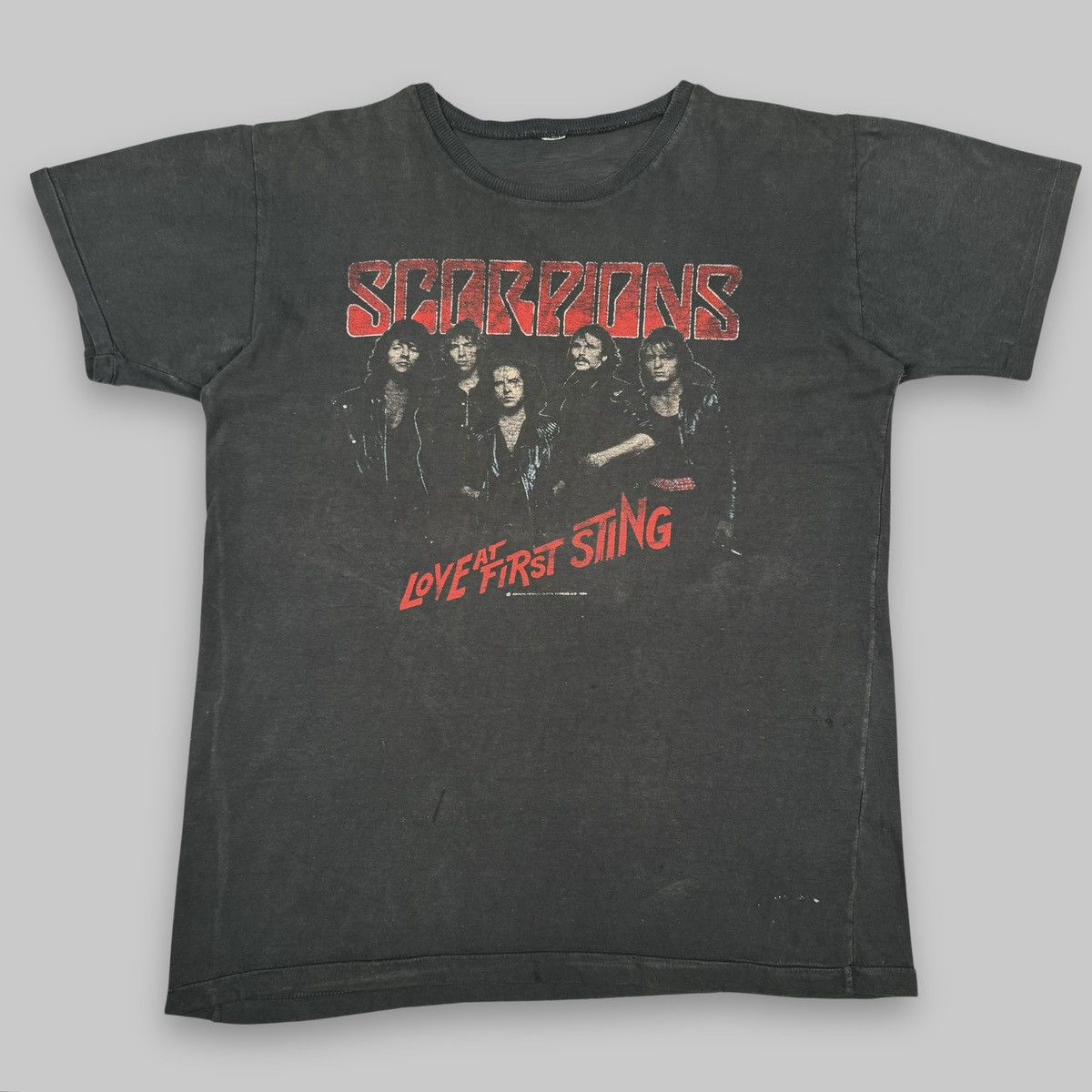 Rare Vintage Scorpions outlet Band Love at First Sting Short Sleeve T-Shirt