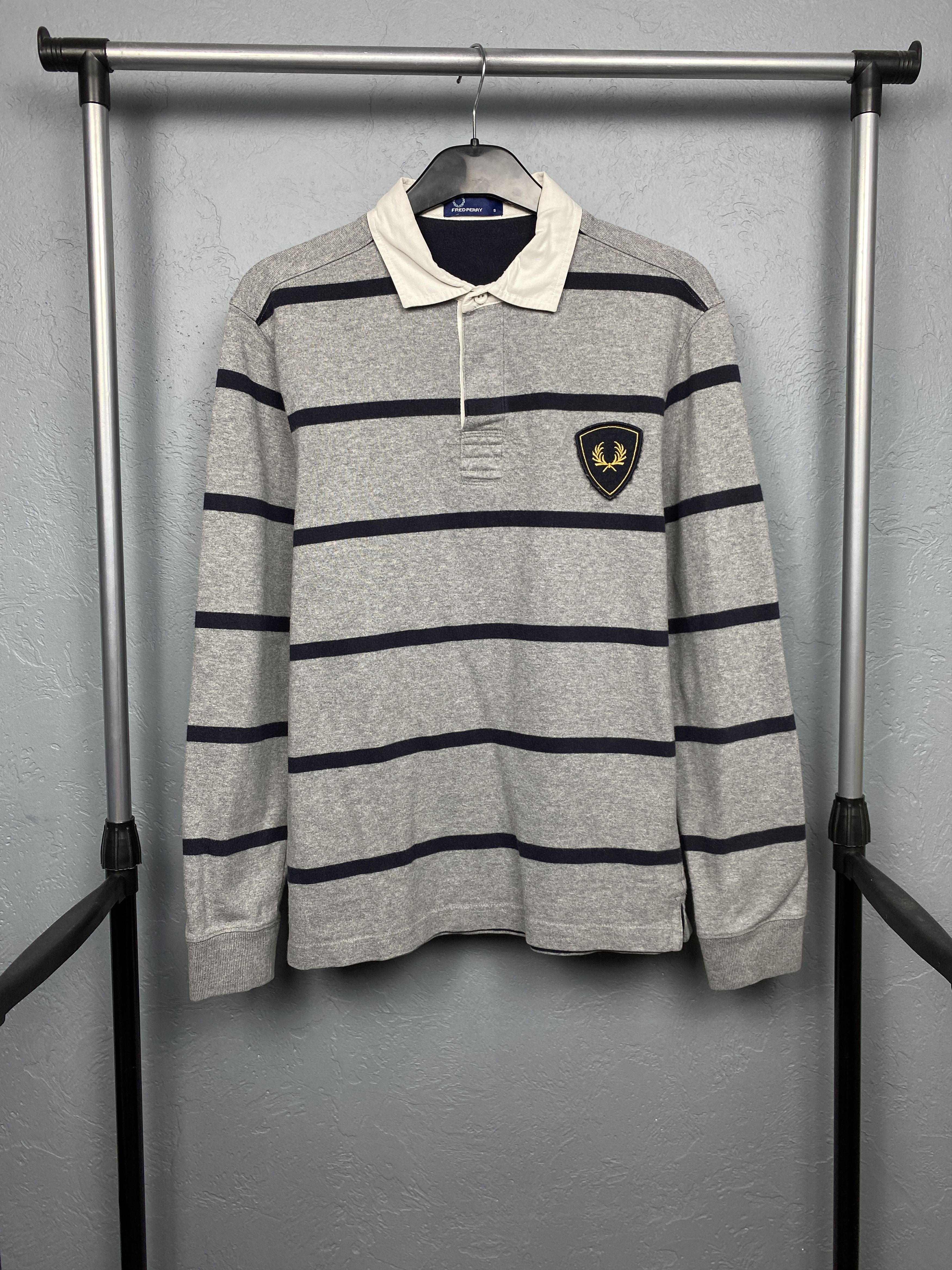 Fred Perry × Vintage Fred Perry Vintage Mens Rugby Long Sleeve Polo Shirt Size US S / EU 44-46 / 1 - 1 Thumbnail