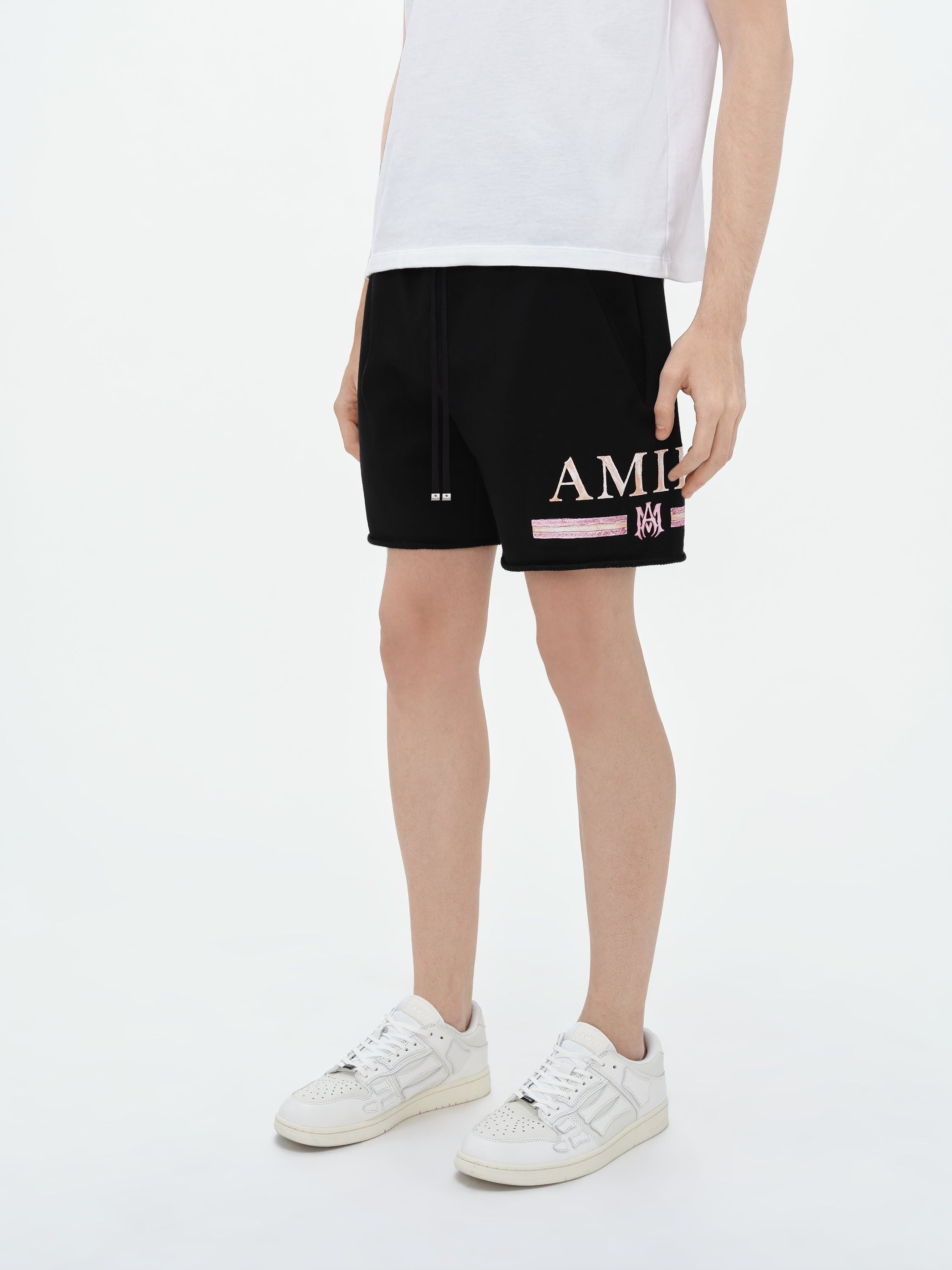 Amiri o1s1wg110425 Ma Watercolor Bar Sweatshort in Black Size US 34 / EU 50 - 3 Thumbnail