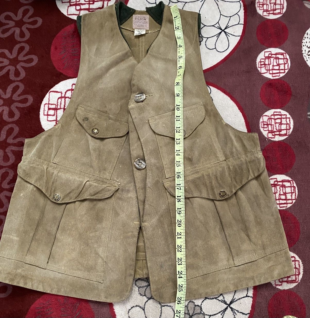 Filson Vintage Filson Style 32 Half Moon Waxed Canvas Hunting Vest Size US S / EU 44-46 / 1 - 12 Thumbnail