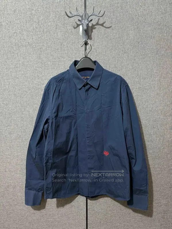 Louis Vuitton Louis Vuitton Blue Cotton Embroidered Logo Shirt . Size US M / EU 48-50 / 2 - 1 Thumbnail