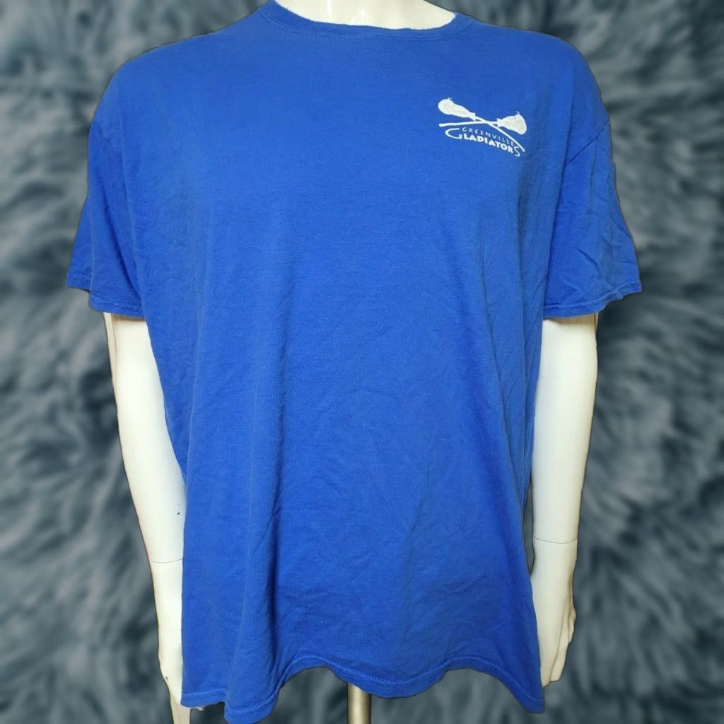 Gildan Greenville Gladiators Lacrosse T Shirt 2XL Blue Mens XXL Crew Neck Short Sleeve Gildan Shirt Size US XXL / EU 58 / 5 - 1 Thumbnail