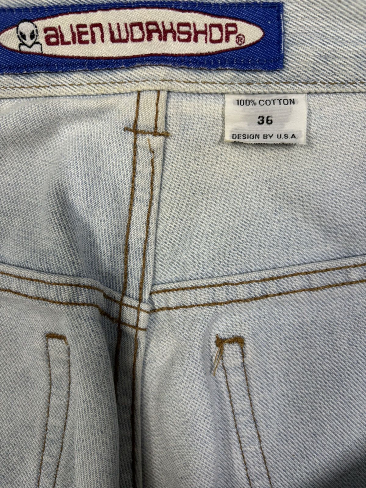 Alien Workshop Vintage 90s Alien Workshop Embroidered Logo Baggy Jeans Size US 34 / EU 50 - 20 Thumbnail