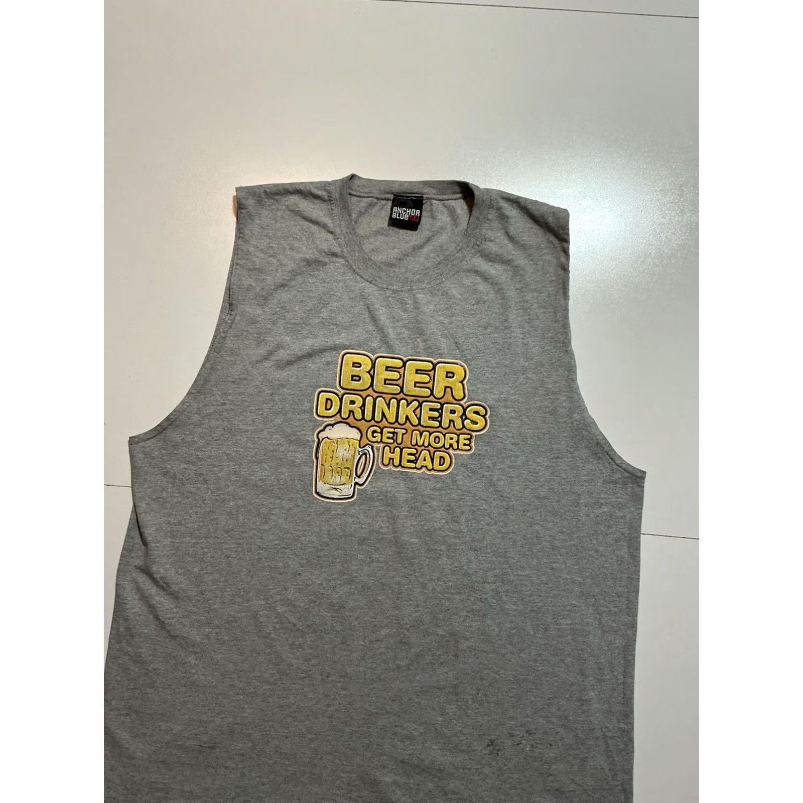 Anchor Blue VINTAGE Anchor Blue Beer Drinkers Get More Head Graphic Tank Top T-Shirt XL Gray Men Mens Regular 2000s Y2K Size US XL / EU 56 / 4 - 4 Thumbnail