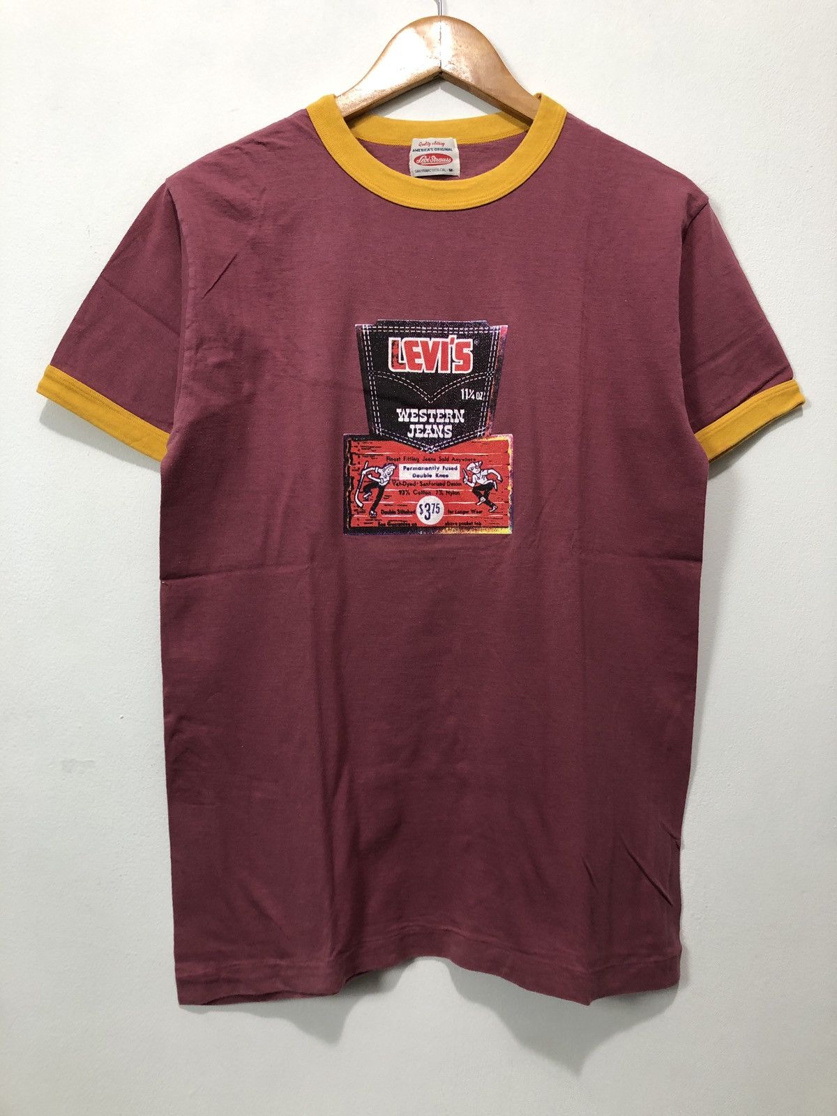 Vintage Levi's Western Jeans Promo Ringer T-Shirt Cowboy