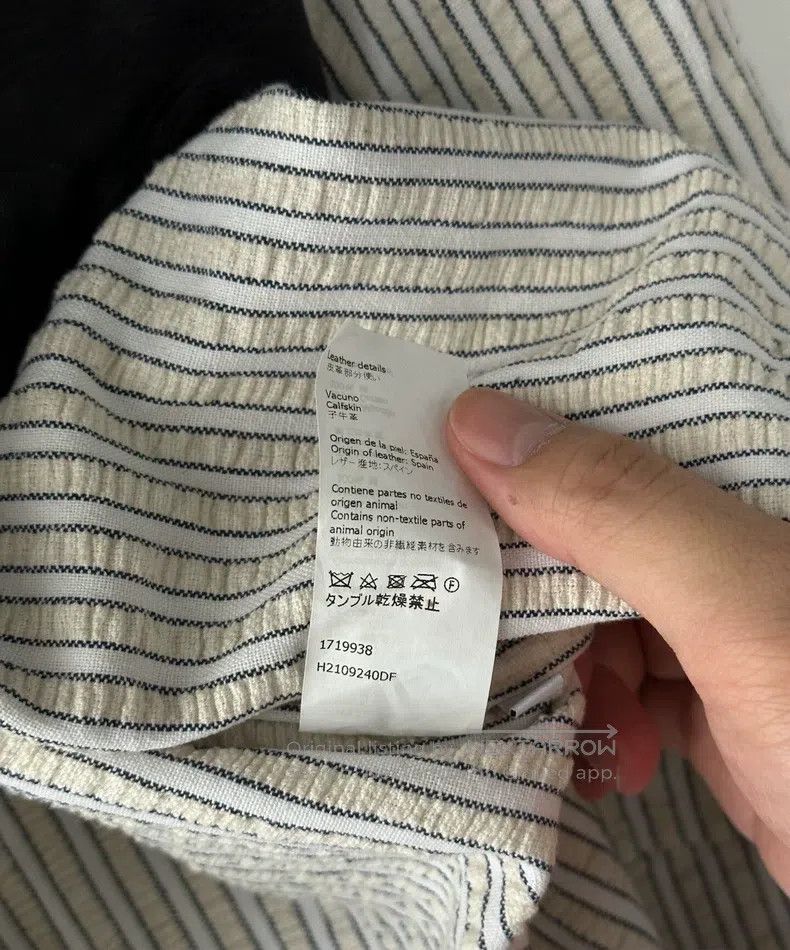Loewe Loewe Striped Patch Leather Shirt with Leather Pockets Size US XXS / EU 40 - 5 Thumbnail