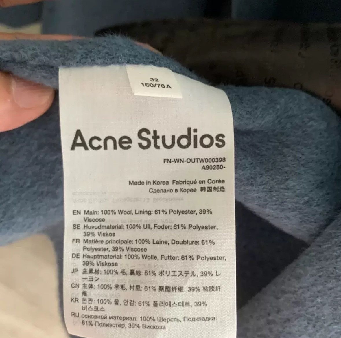 Acne Studios Acne studios Wool mid-length suit jacket 2412-Nextarrow Size US S / EU 44-46 / 1 - 4 Thumbnail