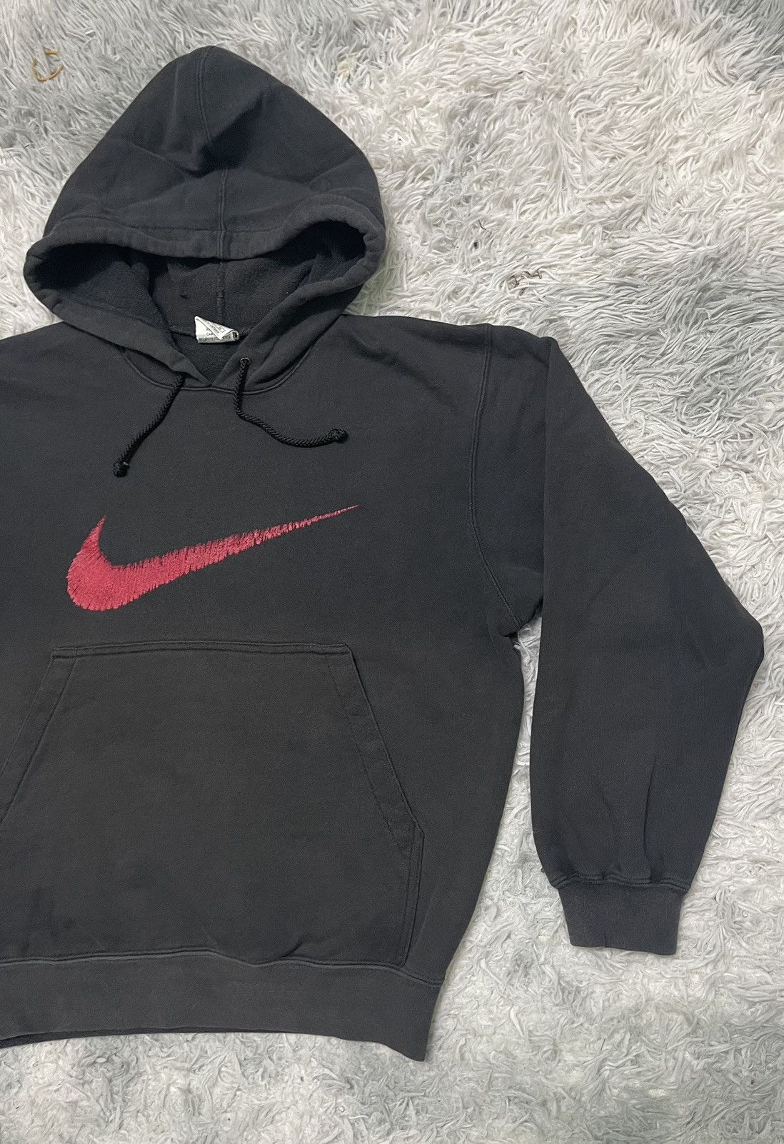 Nike × Vintage 90s NIKE BIG LOGO HOODIE OVERALL FADED Size US M / EU 48-50 / 2 - 4 Thumbnail
