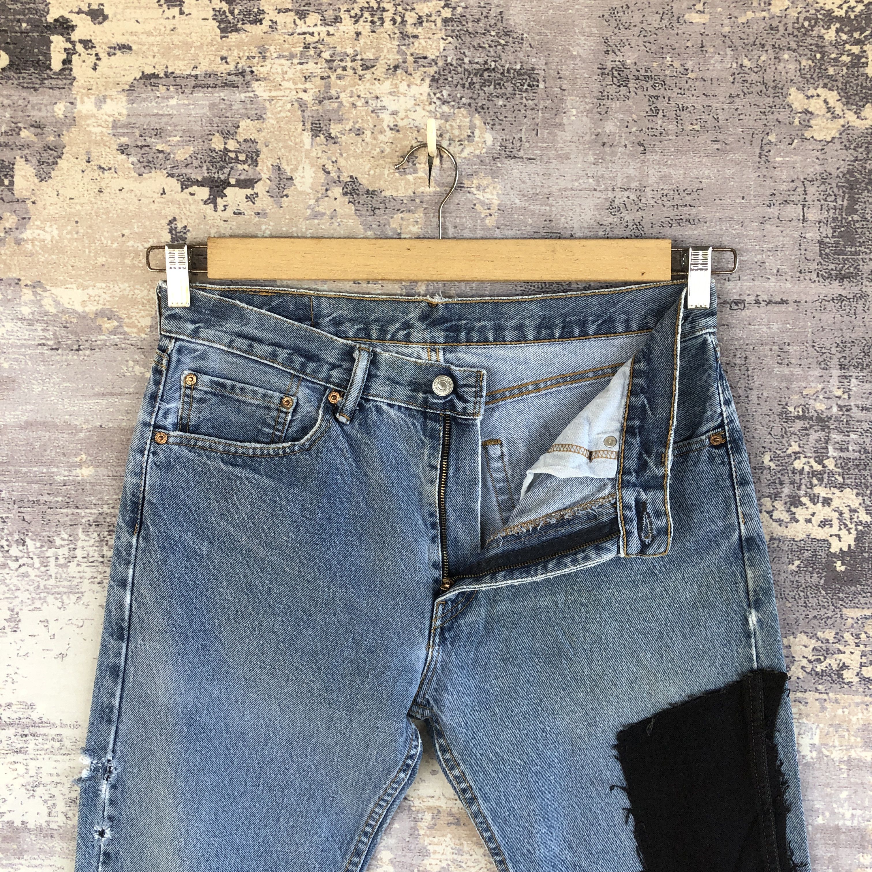 Levi's Vintage Levis Patchwork Distressed Jeans Levi's 505 Denim Size US 32 / EU 48 - 6 Thumbnail