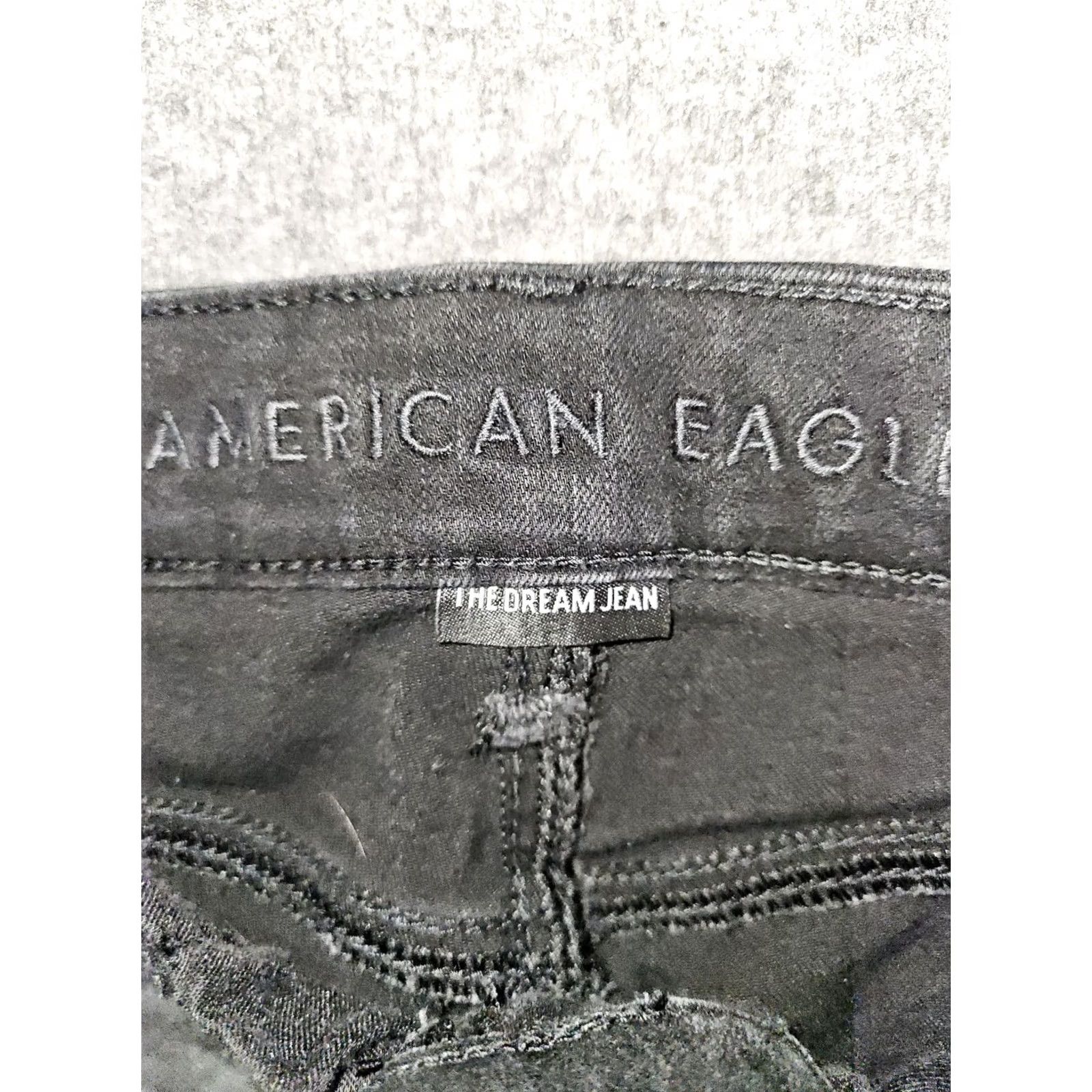 American Eagle Outfitters VINTAGE American Eagle Hi-Rise Jegging Women's 6 Black Mid Rise The Dream Jean Jegging 90s Grunge Distressed Pockets Stretch Womens Size 28" / US 6 / IT 42 - 2 Thumbnail