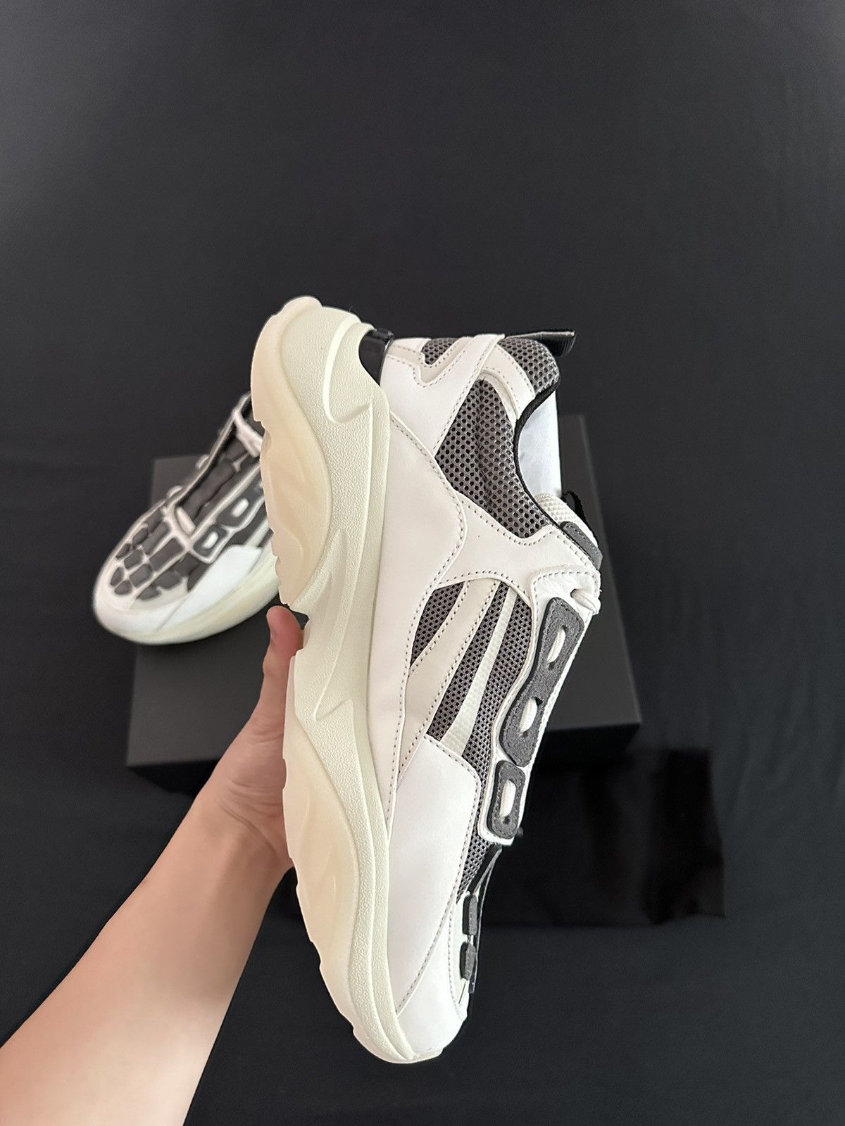 Amiri Amiri Tan Grey Bone Runner Size US 12 / EU 45 - 5 Thumbnail