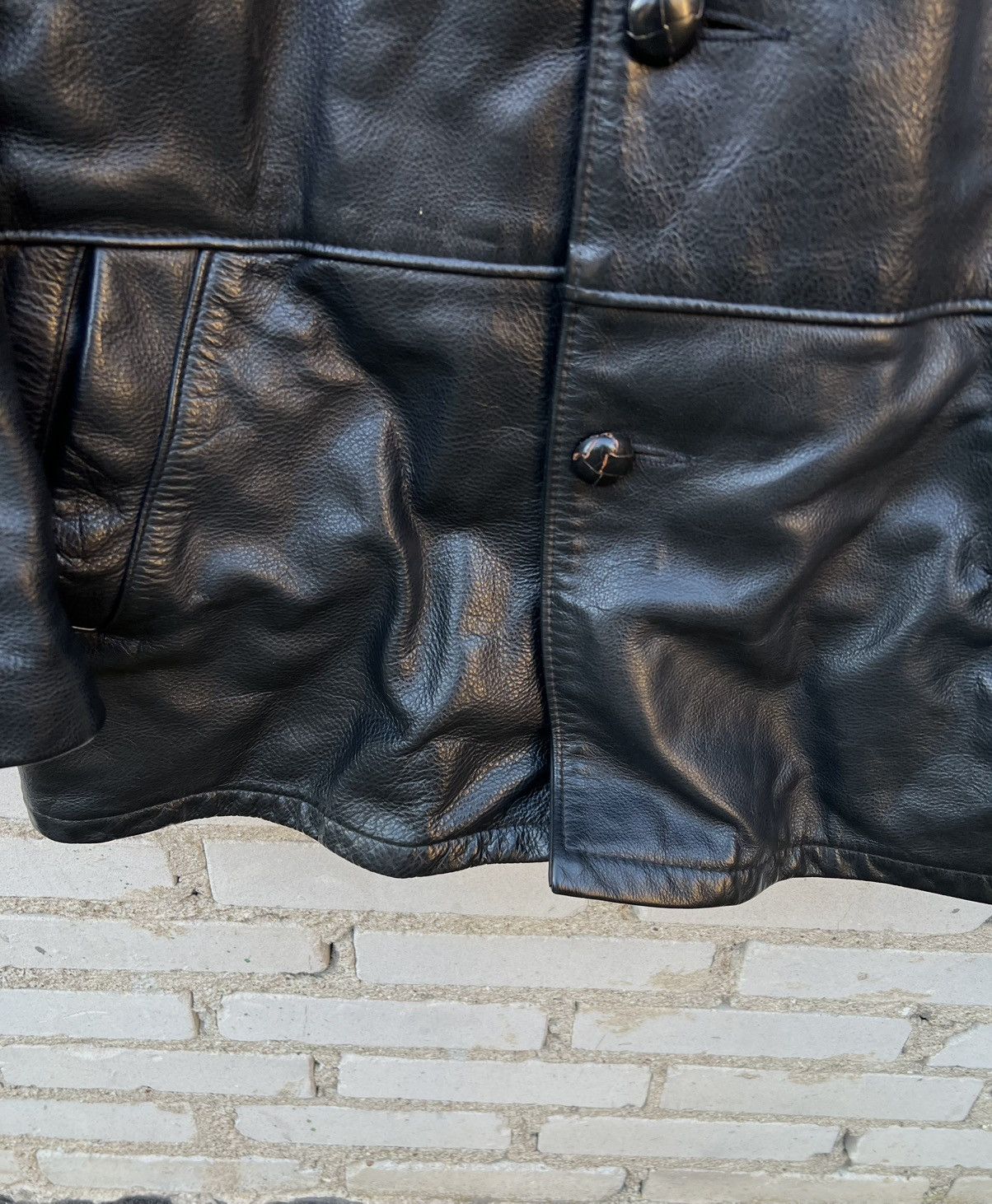 Schott Heavy Leather Jacket Schott NYC USA Vintage Heavy Leather Size US XL / EU 56 / 4 - 8 Thumbnail