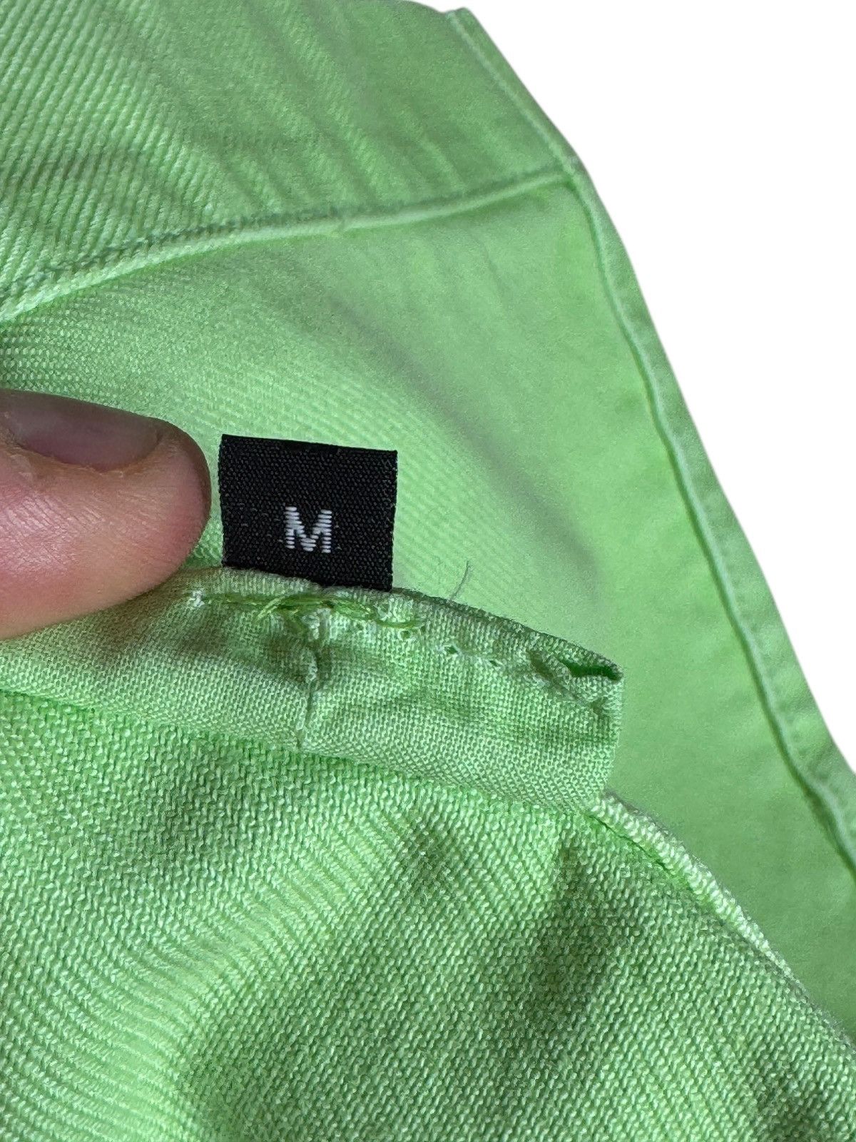 Versace Versace Lime Green Denim Shirt Jacket with Metal Details Size US M / EU 48-50 / 2 - 7 Thumbnail