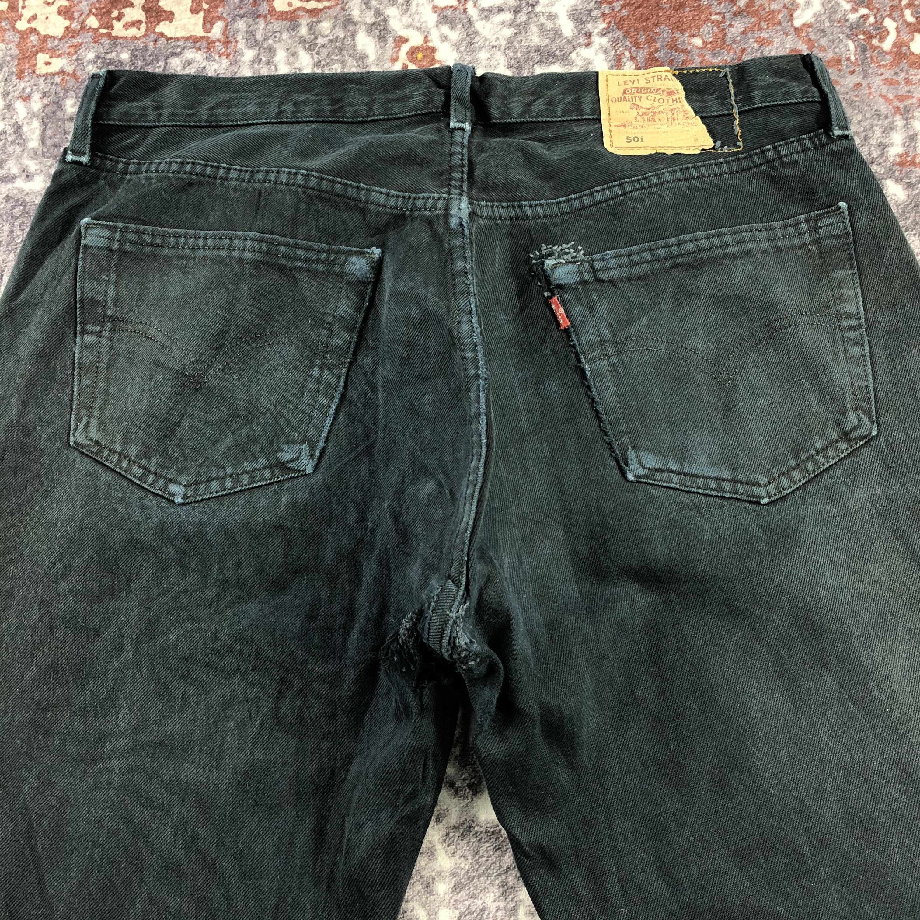 Levi's 90s Vintage Faded Black Levis 501 Jeans-JM2936 Size US 35 - 5 Thumbnail