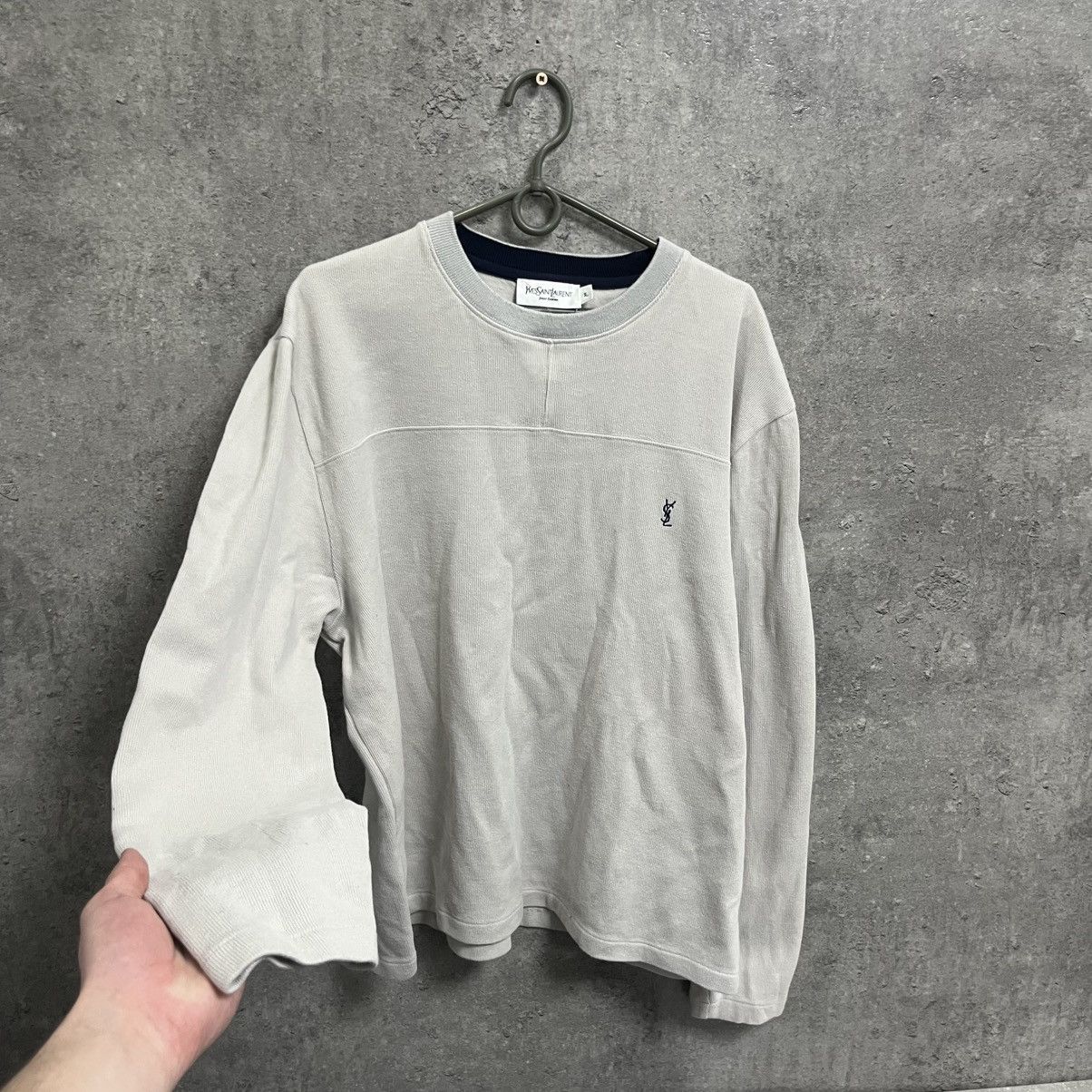 Yves Saint Laurent Vintage Yves Saint Laurent Sweatshirt YSL Double Big Logo Size US XL / EU 56 / 4 - 2 Thumbnail