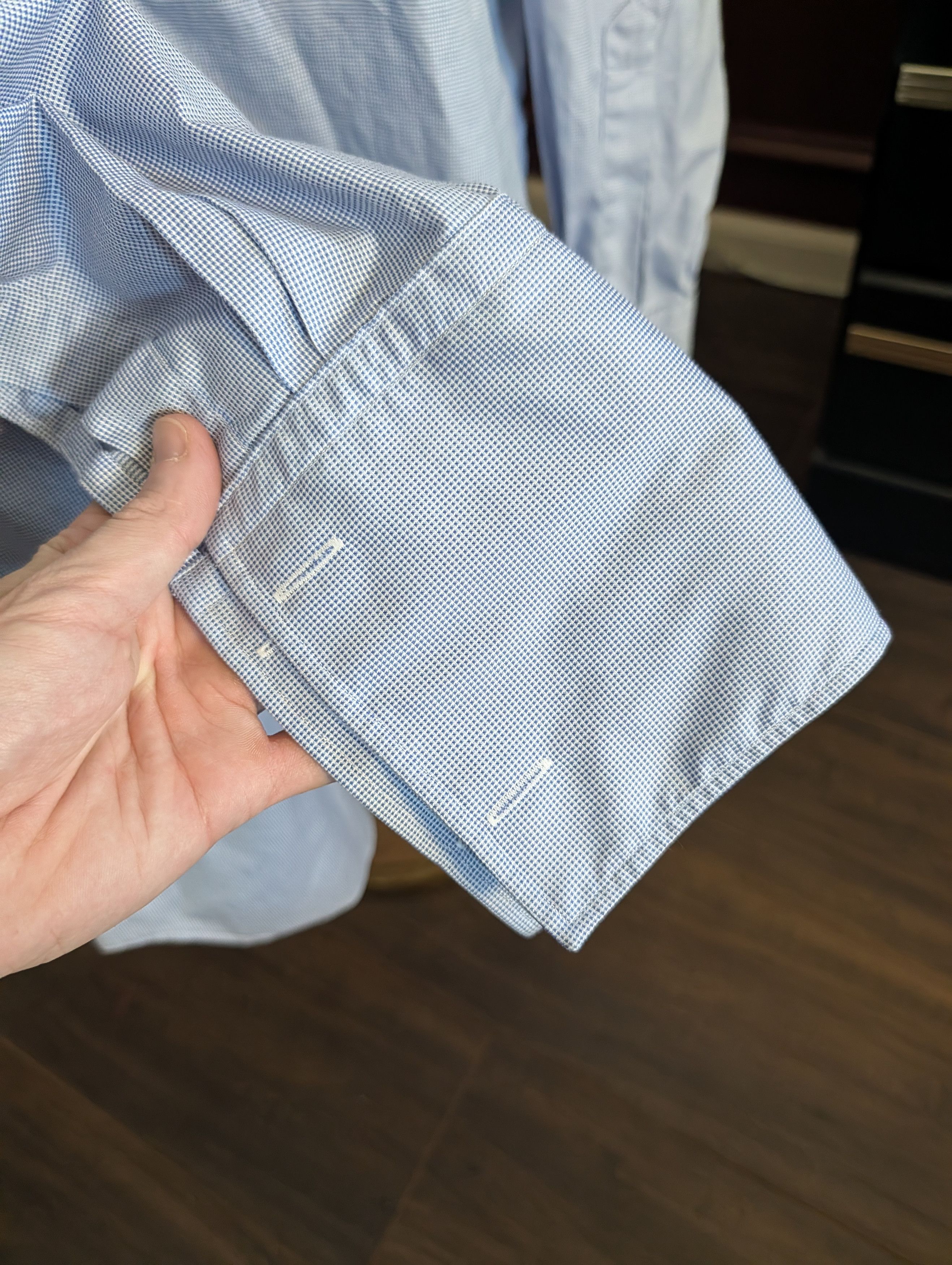 Hamilton Bespoke light blue pinpoint French Cuff MiUSA shirt Size US XXL / EU 58 / 5 - 4 Thumbnail