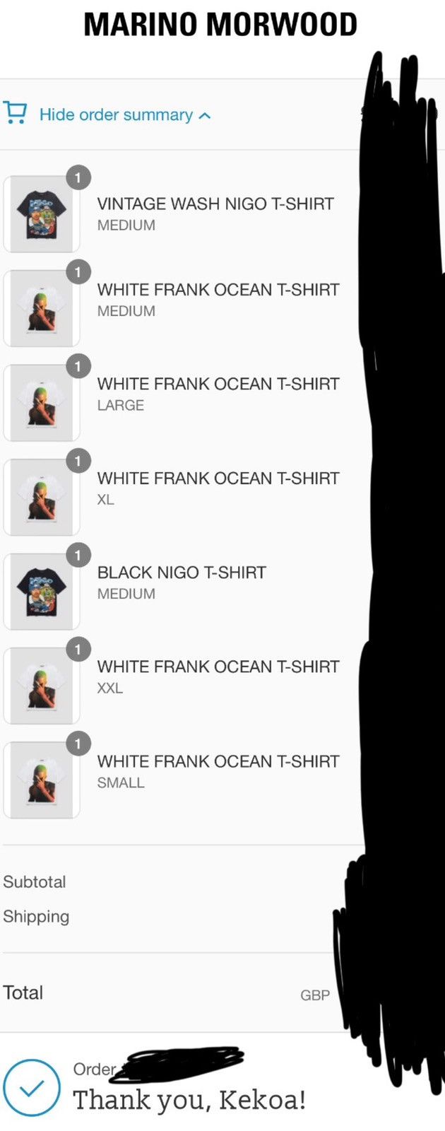 Marino Morwood LAST DROP EVER EVER Marino Morwood Frank Ocean T-Shirt Size US M / EU 48-50 / 2 - 8 Thumbnail