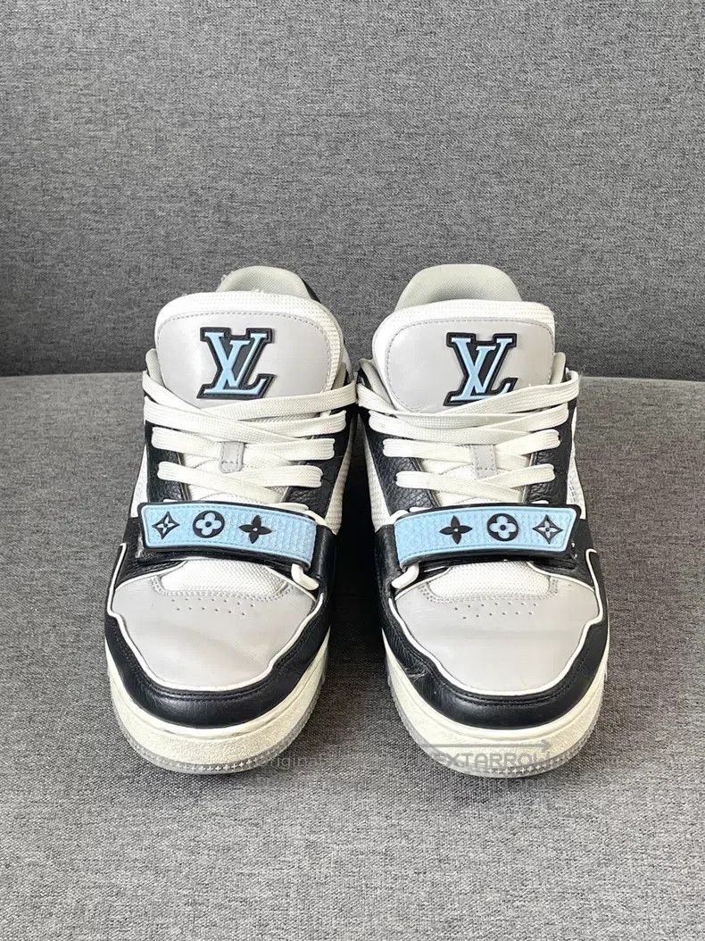 Louis Vuitton Louis Vuitton Trainer Blue and Black Velcro Board Shoes Size US 5.5 / EU 38 - 1 Thumbnail